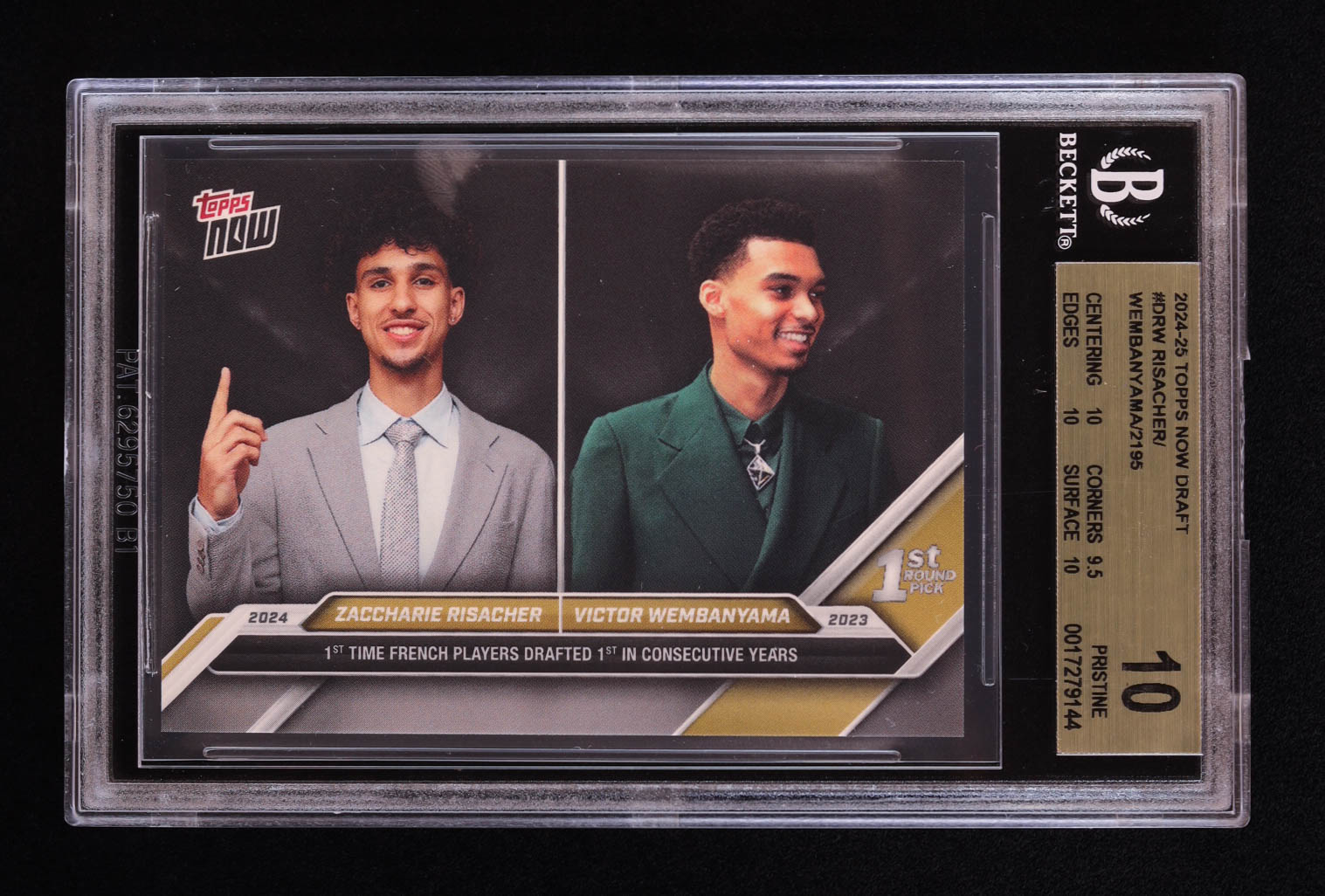 Zaccharie Risacher RC / Victor Wembanyama 2024-25 Topps Now Draft #DRW (BGS 10) at PristineAuction.com Zaccharie Risacher RC / Victor Wembanyama 2024-25 Topps Now Draft #DRW (BGS 10) at PristineAuction.com