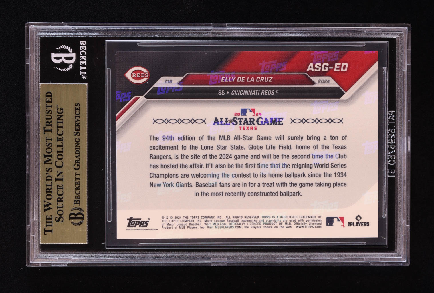 Elly De La Cruz 2024 Topps Now All-Star Game Selections #ASGED RC (BGS 10) at PristineAuction.com Elly De La Cruz 2024 Topps Now All-Star Game Selections #ASGED RC (BGS 10) at PristineAuction.com