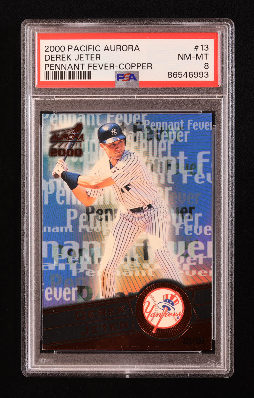 Derek Jeter 2000 Aurora Pennant Fever Copper #13 (PSA 8) at PristineAuction.com Derek Jeter 2000 Aurora Pennant Fever Copper #13 (PSA 8) at PristineAuction.com