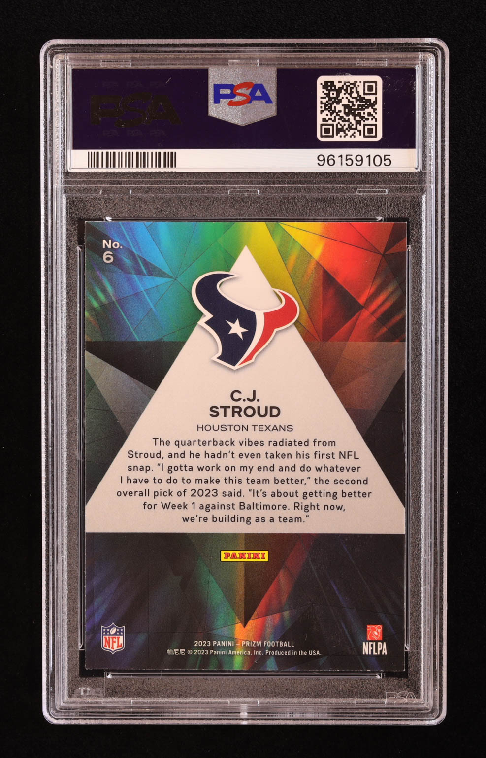 CJ Stroud 2023 Panini Prizm Prizmatic #6 RC (PSA 10) at PristineAuction.com CJ Stroud 2023 Panini Prizm Prizmatic #6 RC (PSA 10) at PristineAuction.com