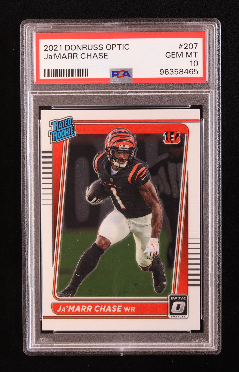 Ja'Marr Chase 2021 Donruss Optic #207 RR RC (PSA 10) at PristineAuction.com Ja'Marr Chase 2021 Donruss Optic #207 RR RC (PSA 10) at PristineAuction.com