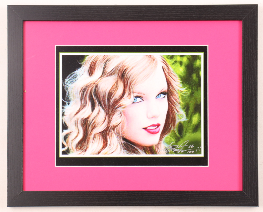 "Taylor Swift" 12.5x15.5 LE Custom Framed Lithograph Print Display By Anthony Douglas (PA) at PristineAuction.com "Taylor Swift" 12.5x15.5 LE Custom Framed Lithograph Print Display By Anthony Douglas (PA) at PristineAuction.com