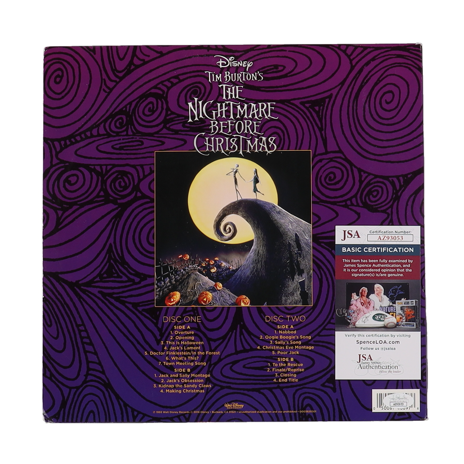 Danny Elfman & Chris Sarandon Signed "The Nightmare Before Christmas" Vinyl Record Album Cover (JSA) at PristineAuction.com Danny Elfman & Chris Sarandon Signed "The Nightmare Before Christmas" Vinyl Record Album Cover (JSA) at PristineAuction.com