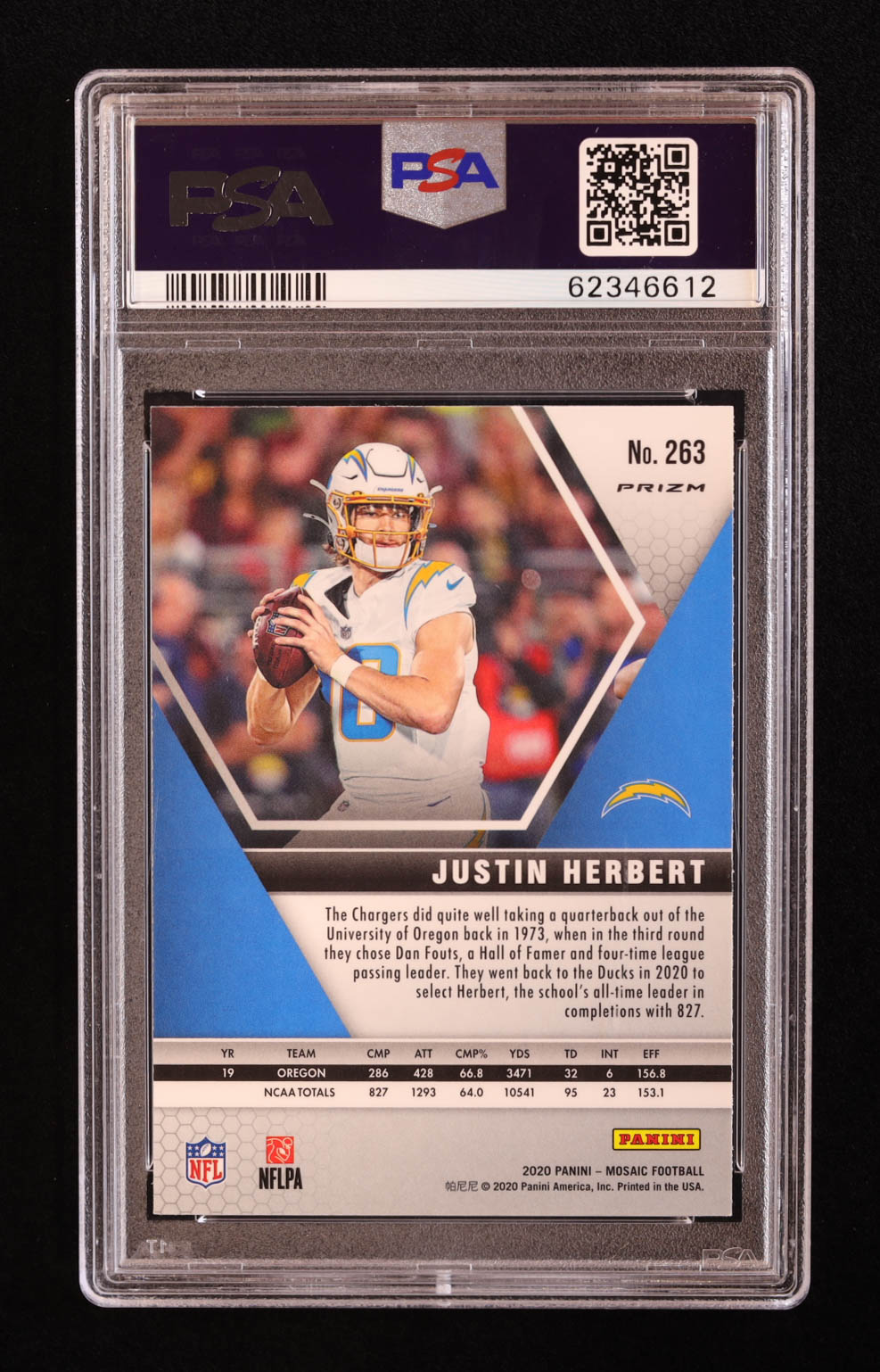 Justin Herbert 2020 Panini Mosaic Mosaic Camo Pink #263 DEB RC (PSA 10) at PristineAuction.com Justin Herbert 2020 Panini Mosaic Mosaic Camo Pink #263 DEB RC (PSA 10) at PristineAuction.com