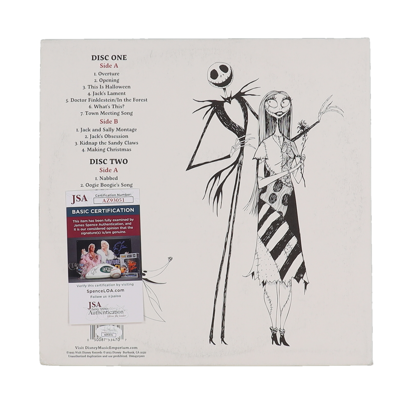 Danny Elfman & Chris Sarandon Signed "The Nightmare Before Christmas" Vinyl Record Album Cover (JSA) at PristineAuction.com Danny Elfman & Chris Sarandon Signed "The Nightmare Before Christmas" Vinyl Record Album Cover (JSA) at PristineAuction.com