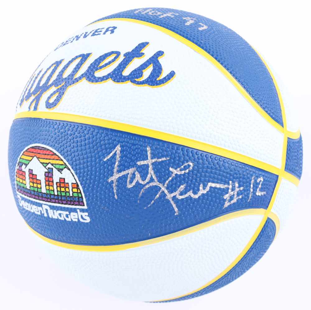 Alex English & Fat Lever Signed Nuggets Logo Mini Basketball Inscribed "HOF 97" (JSA) at PristineAuction.com Alex English & Fat Lever Signed Nuggets Logo Mini Basketball Inscribed "HOF 97" (JSA) at PristineAuction.com