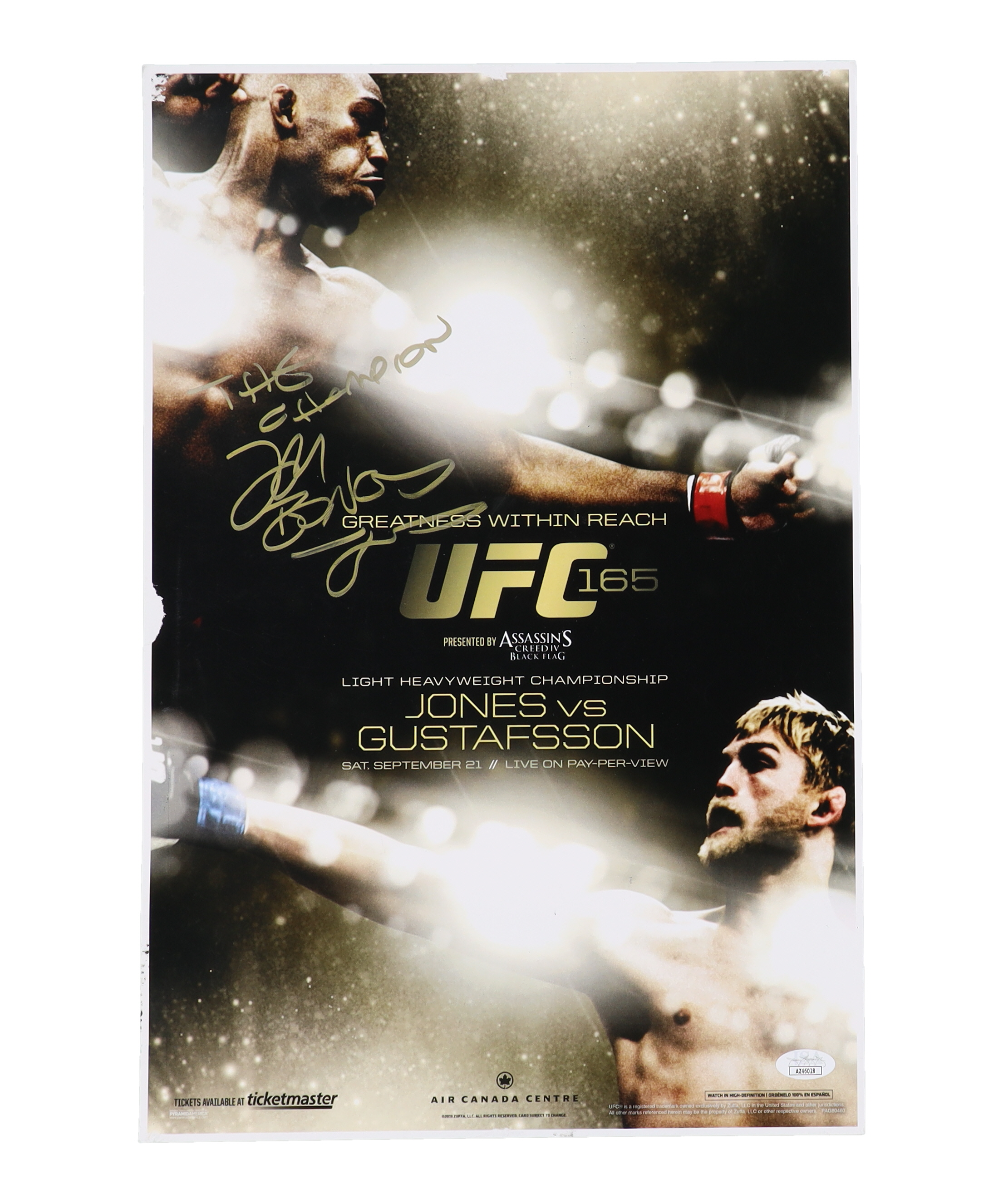 Jon "Bones" Jones Signed UFC 12x18 Photo Inscribed "The Champion" (JSA) at PristineAuction.com Jon "Bones" Jones Signed UFC 12x18 Photo Inscribed "The Champion" (JSA) at PristineAuction.com