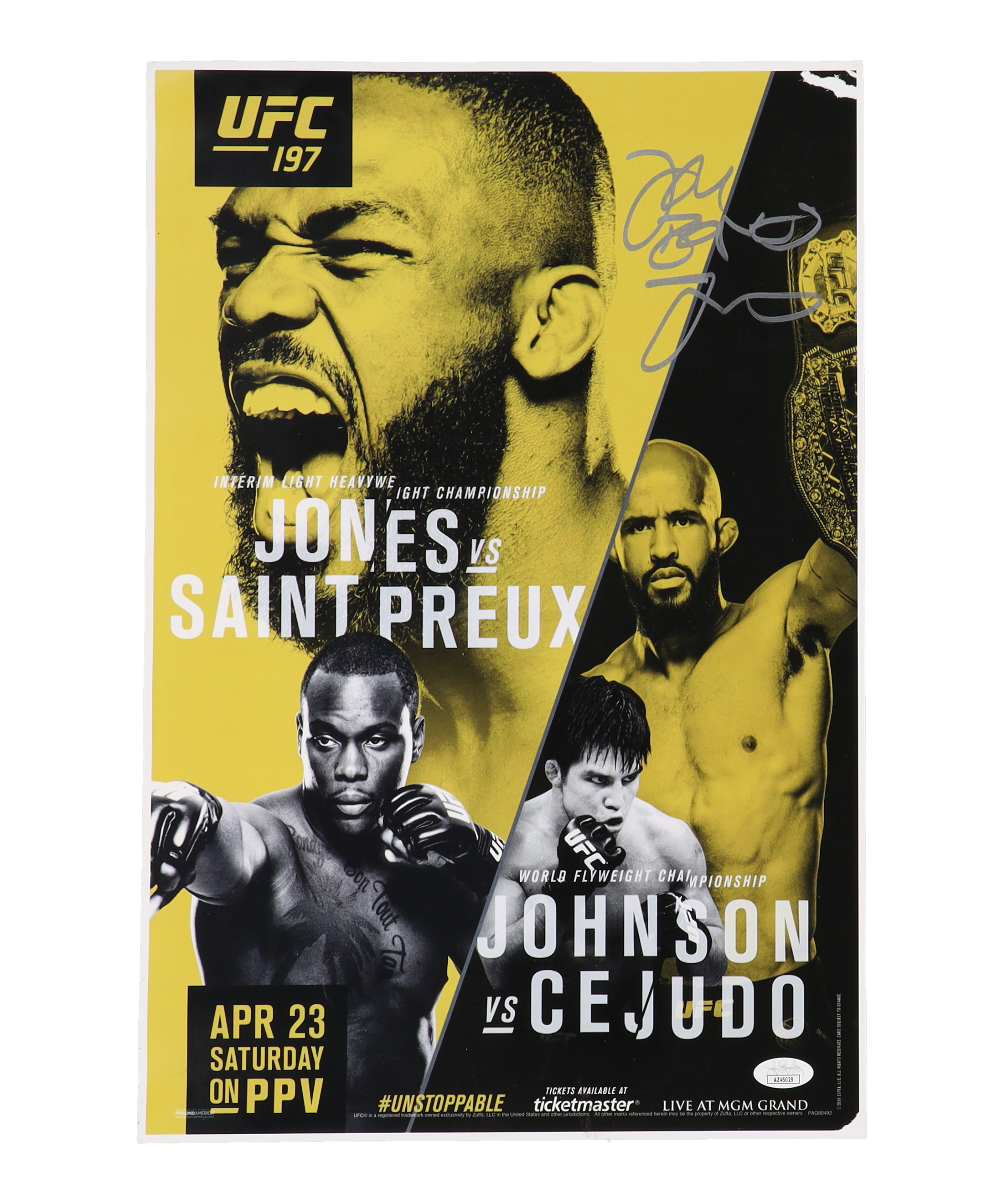 Jon "Bones" Jones Signed UFC 12x18 Photo (JSA) at PristineAuction.com Jon "Bones" Jones Signed UFC 12x18 Photo (JSA) at PristineAuction.com