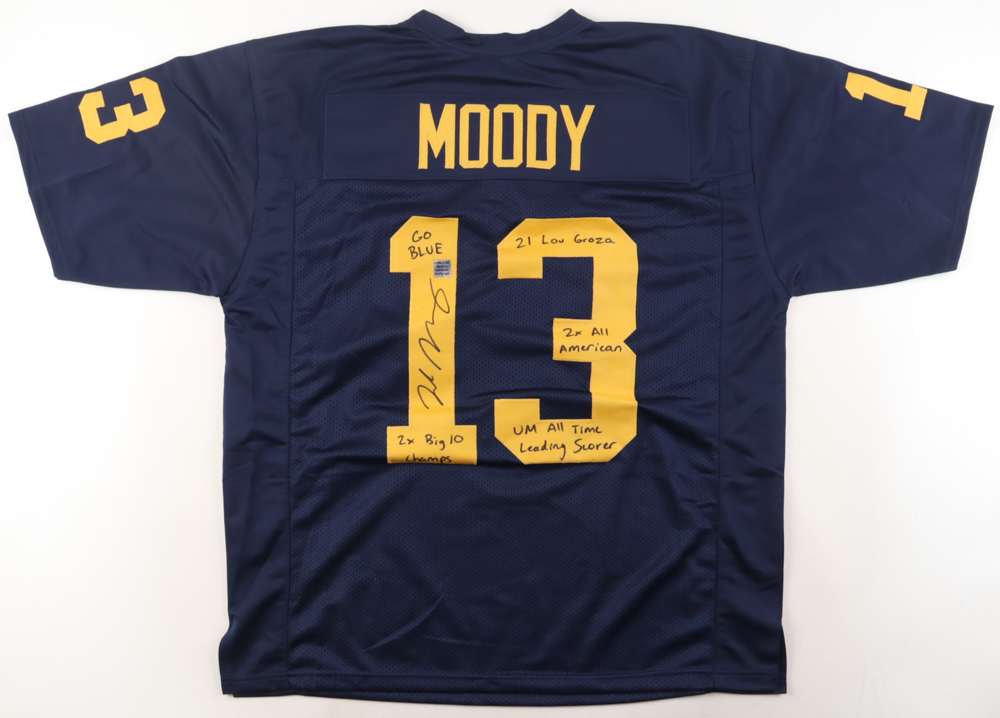 Jake Moody Signed Jersey with Multiple Inscriptions (Playball Ink) at PristineAuction.com Jake Moody Signed Jersey with Multiple Inscriptions (Playball Ink) at PristineAuction.com