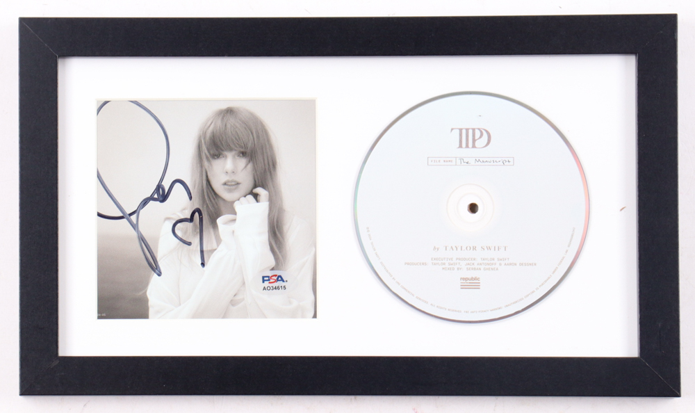 Taylor Swift Signed Custom Framed "The Tortured Poets Department" CD Album Insert Display With Disc (PSA) at PristineAuction.com Taylor Swift Signed Custom Framed "The Tortured Poets Department" CD Album Insert Display With Disc (PSA) at PristineAuction.com