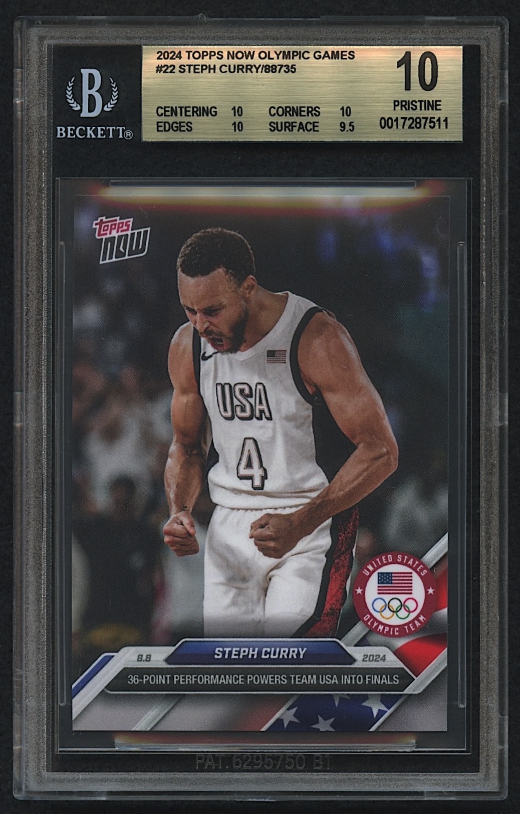 Steph Curry 2024 Topps Now | Olympic Games | Team USA #22 (BGS 10) at PristineAuction.com Steph Curry 2024 Topps Now | Olympic Games | Team USA #22 (BGS 10) at PristineAuction.com