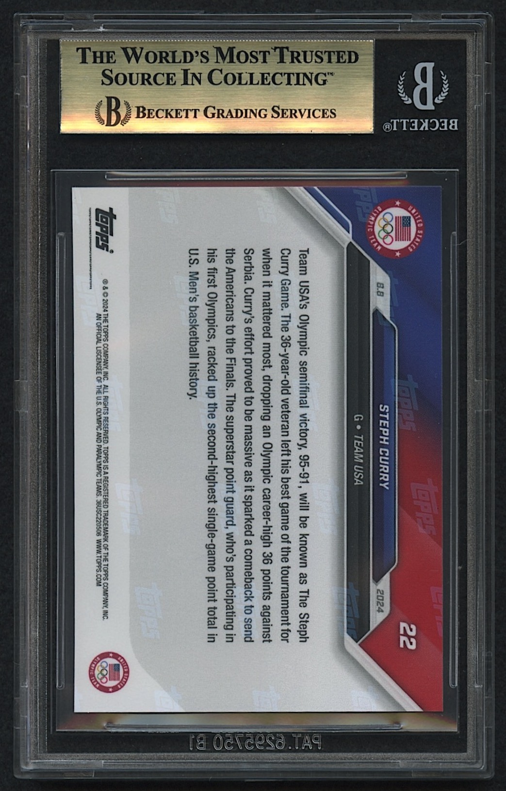 Steph Curry 2024 Topps Now | Olympic Games | Team USA #22 (BGS 10) at PristineAuction.com Steph Curry 2024 Topps Now | Olympic Games | Team USA #22 (BGS 10) at PristineAuction.com