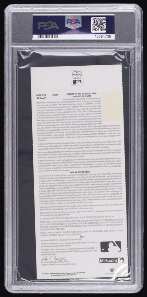 Brian McCann 2010 MLB All-Star Game MVP Ticket | Angel Stadium of Anaheim (PSA 5) at PristineAuction.com Brian McCann 2010 MLB All-Star Game MVP Ticket | Angel Stadium of Anaheim (PSA 5) at PristineAuction.com