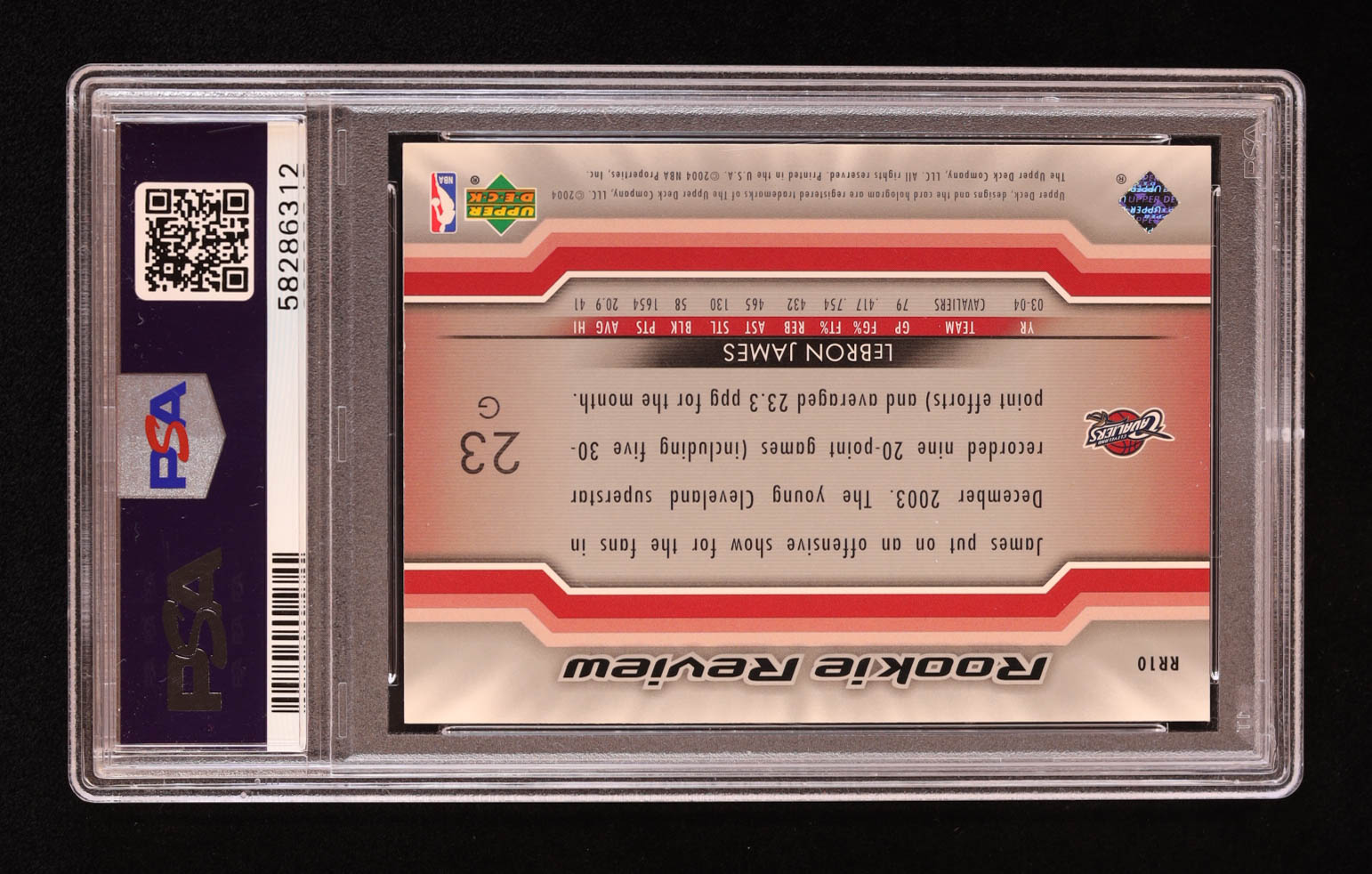 LeBron James 2004-05 UD All-Star Lineup Rookie Review #RR10 (PSA 9) at PristineAuction.com LeBron James 2004-05 UD All-Star Lineup Rookie Review #RR10 (PSA 9) at PristineAuction.com