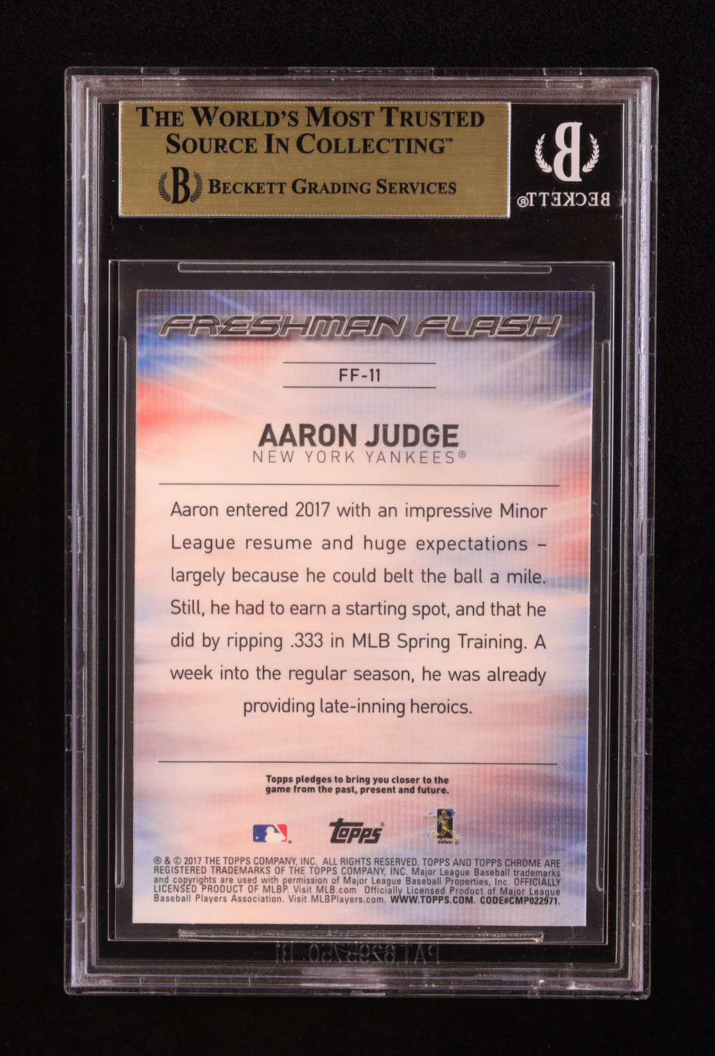 Aaron Judge 2017 Topps Chrome Freshman Flash #FF11 RC (BGS 9.5) at PristineAuction.com Aaron Judge 2017 Topps Chrome Freshman Flash #FF11 RC (BGS 9.5) at PristineAuction.com