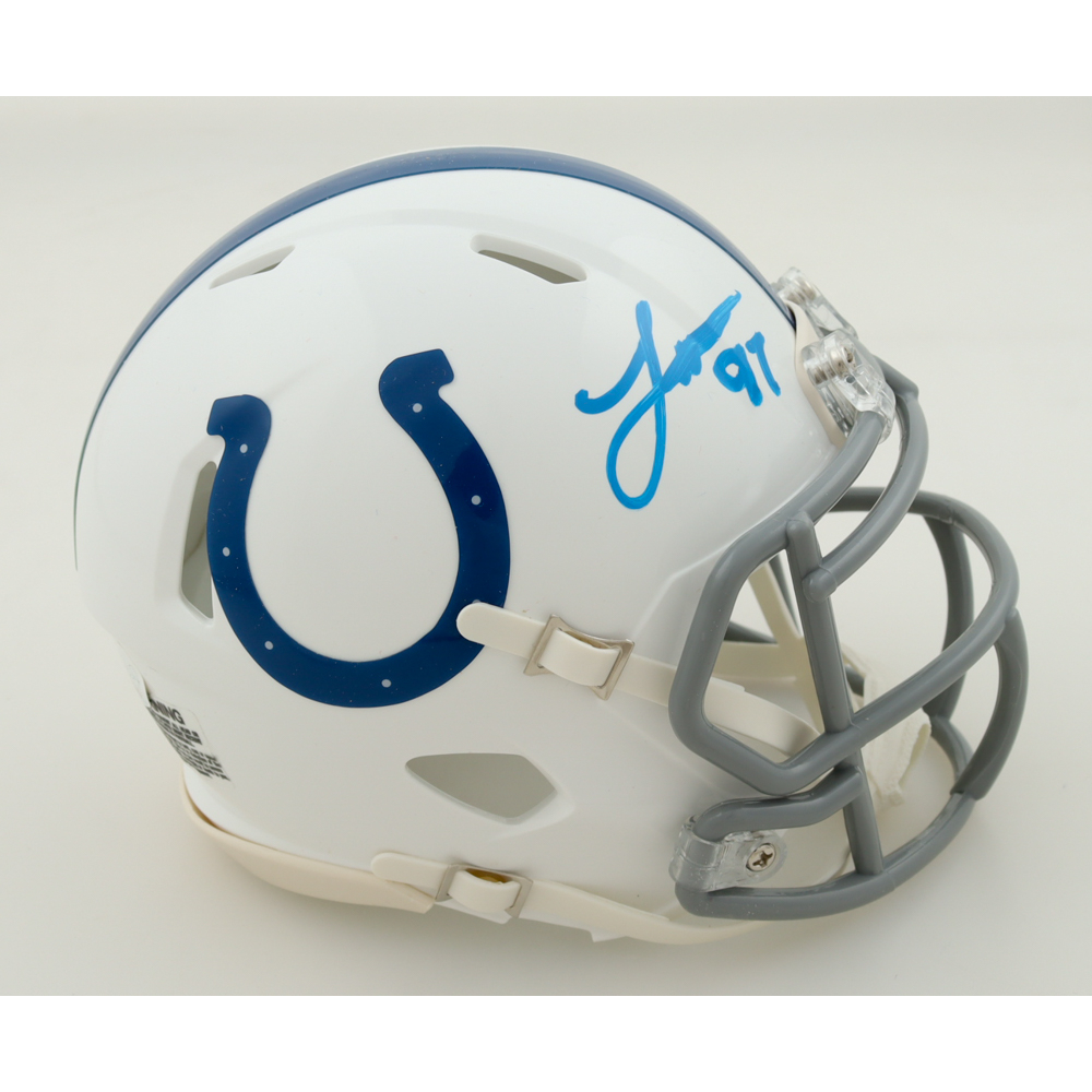 Laiatu Latu Signed Colts Speed Mini Helmet (JSA) at PristineAuction.com