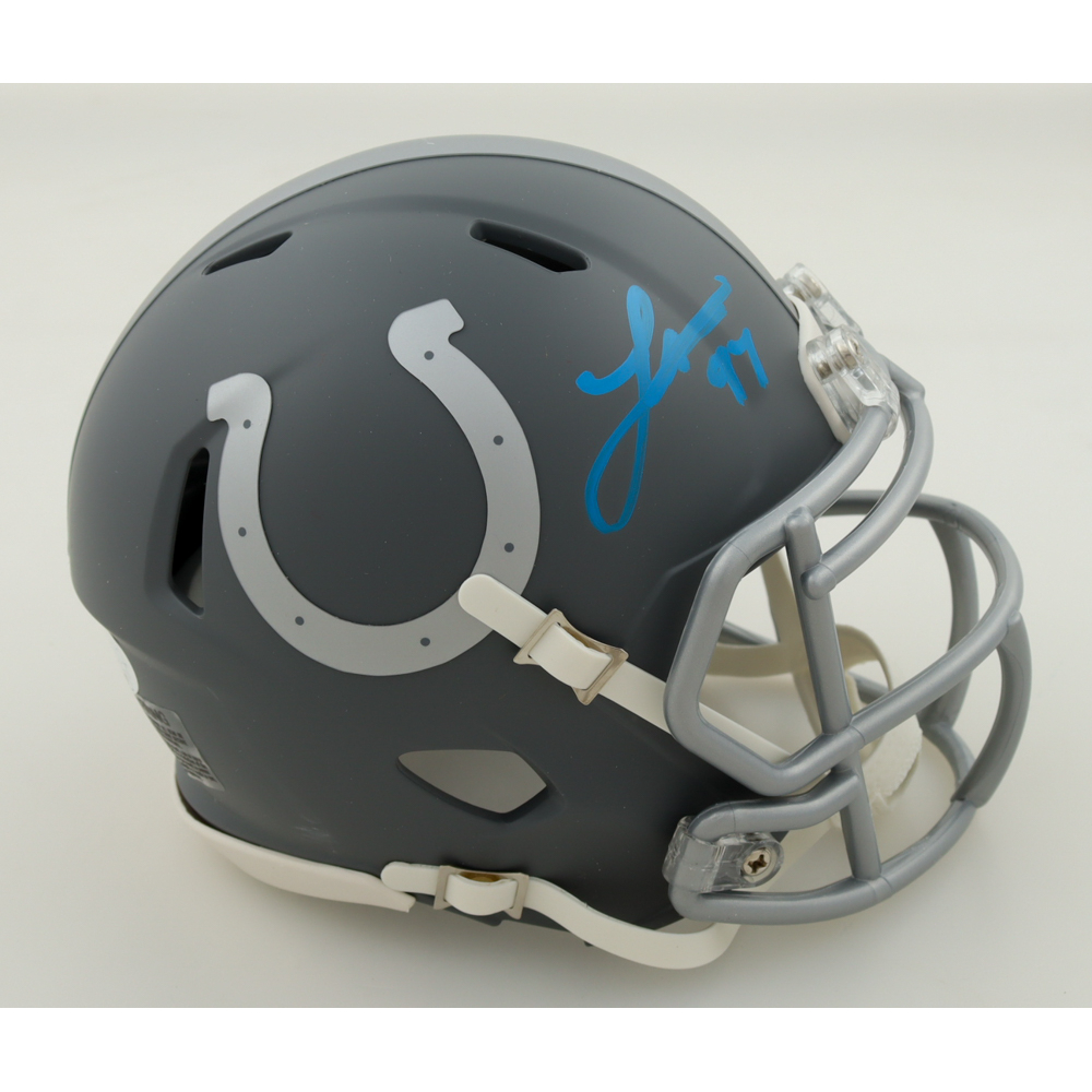 Laiatu Latu Signed Colts Slate Alternate Speed Mini Helmet (JSA) at PristineAuction.com