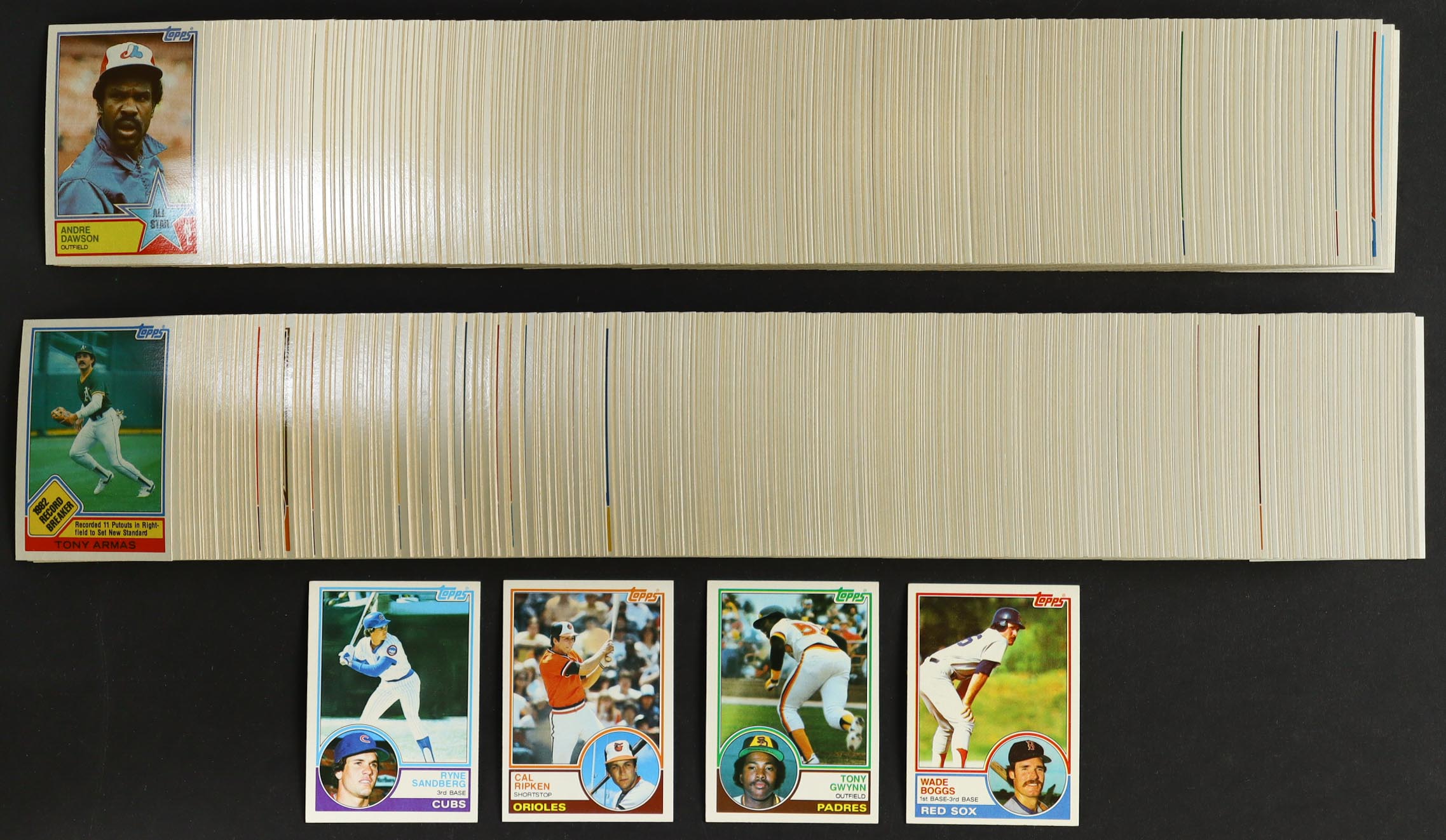 1983 Topps Baseball Complete Set Of (792) Cards With Ryne Sandberg RC #83, Tony Gwynn RC #482, Wade Boggs RC #498, Cal Ripken #163 at PristineAuction.com 1983 Topps Baseball Complete Set Of (792) Cards With Ryne Sandberg RC #83, Tony Gwynn RC #482, Wade Boggs RC #498, Cal Ripken #163 at PristineAuction.com