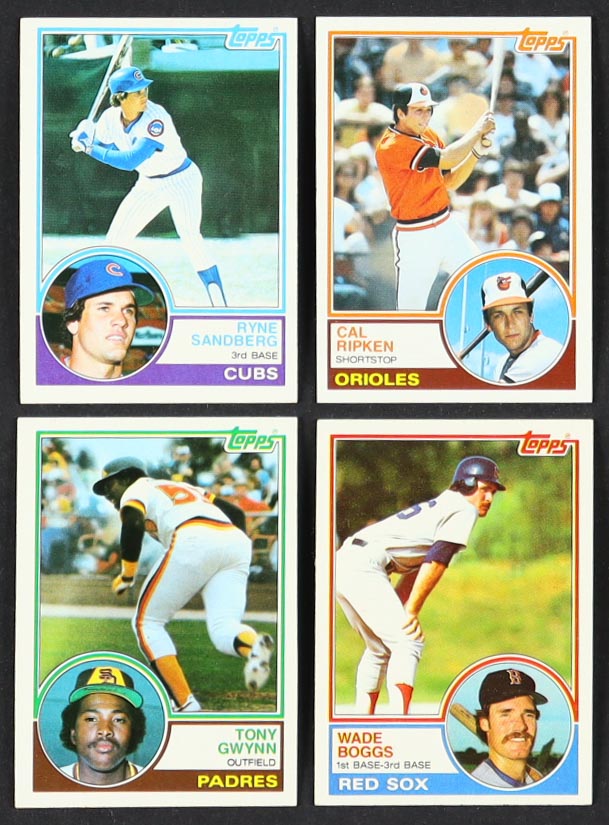 1983 Topps Baseball Complete Set Of (792) Cards With Ryne Sandberg RC #83, Tony Gwynn RC #482, Wade Boggs RC #498, Cal Ripken #163 at PristineAuction.com 1983 Topps Baseball Complete Set Of (792) Cards With Ryne Sandberg RC #83, Tony Gwynn RC #482, Wade Boggs RC #498, Cal Ripken #163 at PristineAuction.com