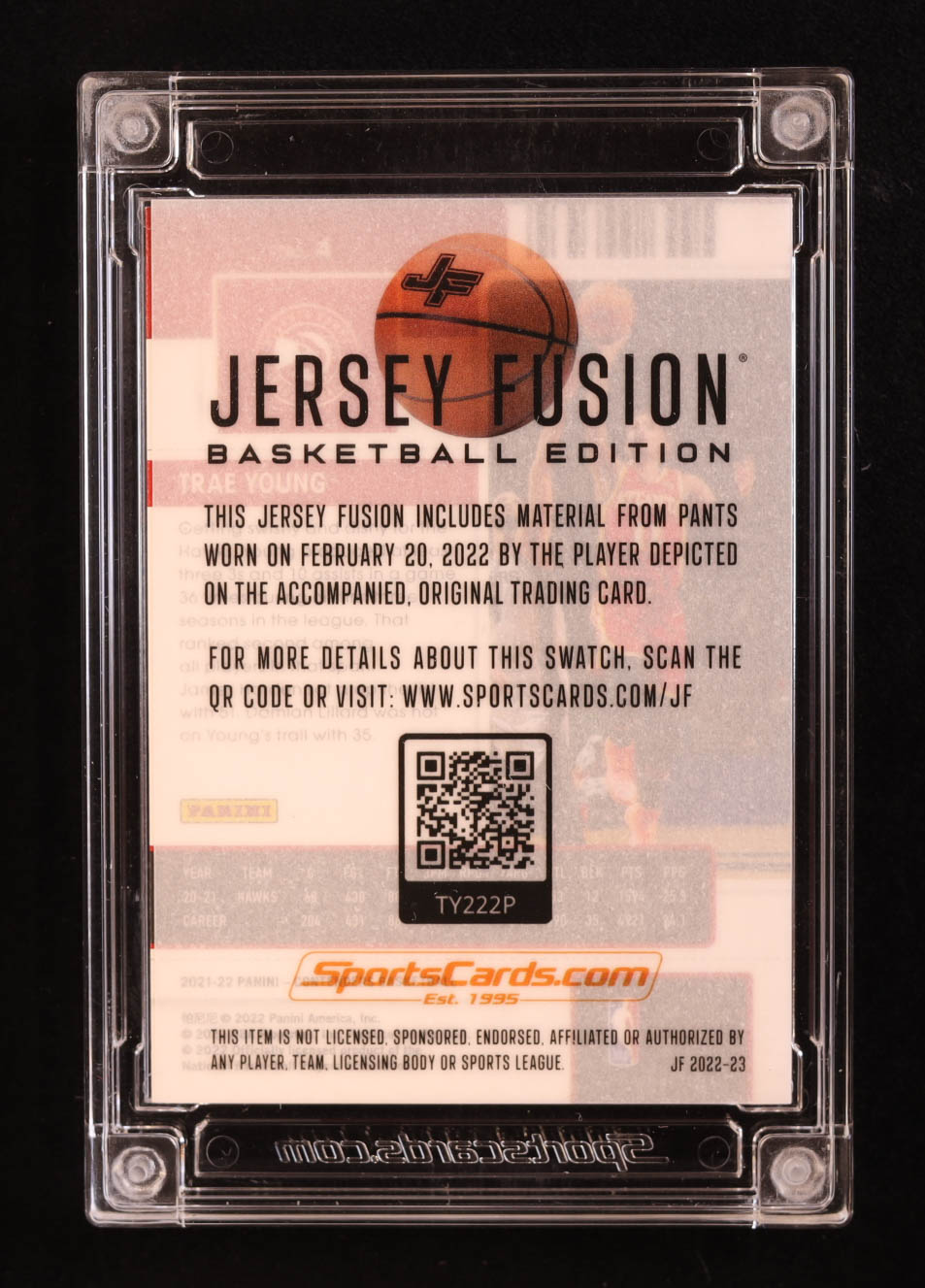 Trae Young 2022 Jersey Fusion Game Used Swatch #TY222P at PristineAuction.com Trae Young 2022 Jersey Fusion Game Used Swatch #TY222P at PristineAuction.com