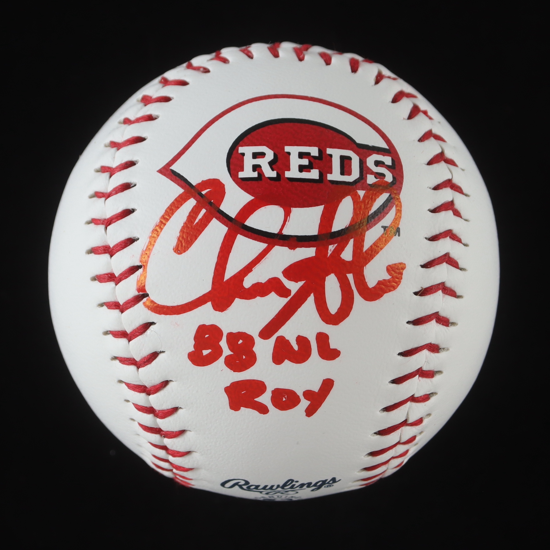 Chris Sabo Signed Reds Logo Baseball Inscribed "88 NL ROY" (Beckett) at PristineAuction.com Chris Sabo Signed Reds Logo Baseball Inscribed "88 NL ROY" (Beckett) at PristineAuction.com