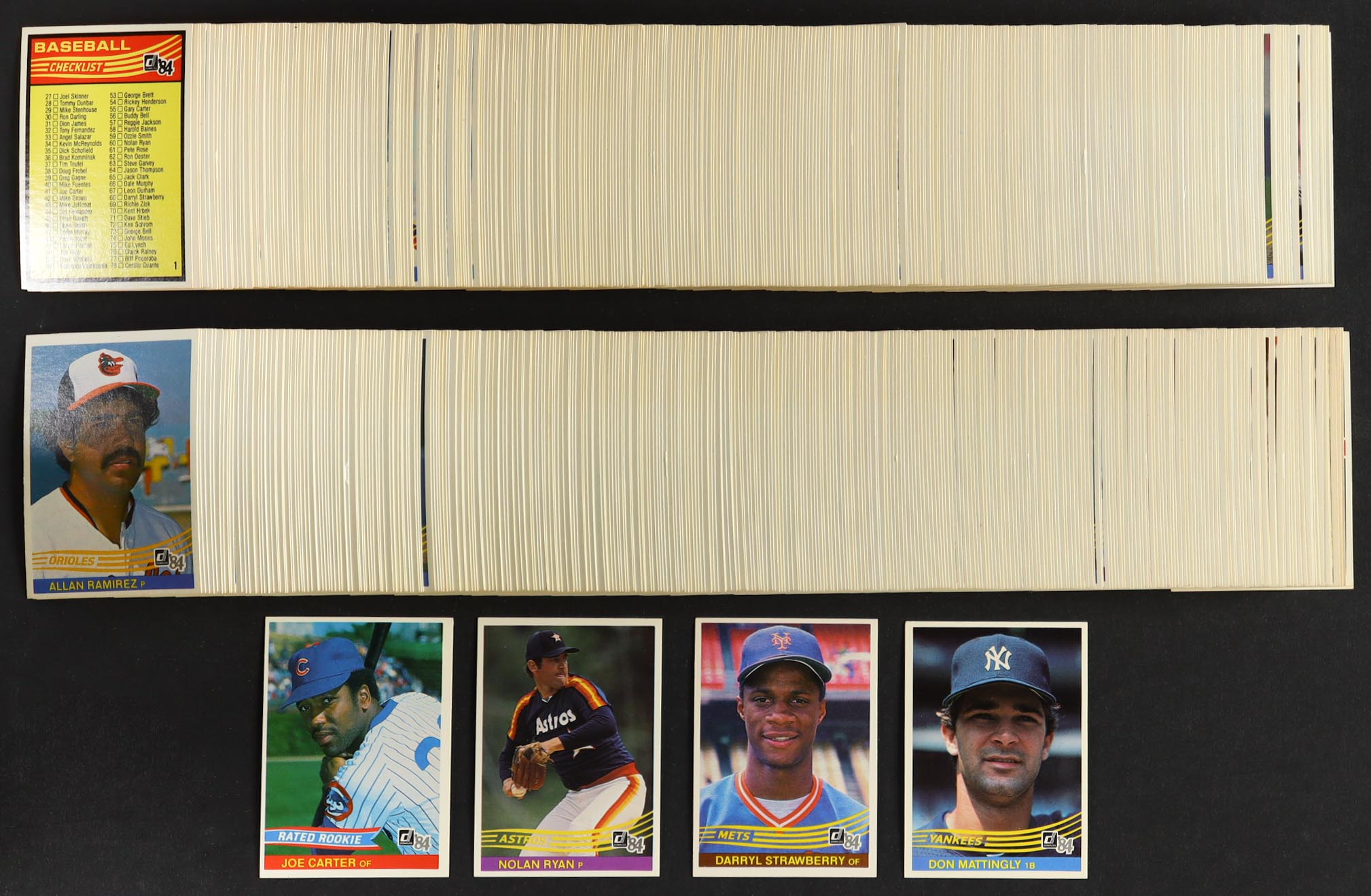 1984 Donruss Baseball Complete Set of (660) Cards with Joe Carter #41, Don Mattingly #248, Nolan Ryan #60, Darryl Strawberry #68 at PristineAuction.com 1984 Donruss Baseball Complete Set of (660) Cards with Joe Carter #41, Don Mattingly #248, Nolan Ryan #60, Darryl Strawberry #68 at PristineAuction.com