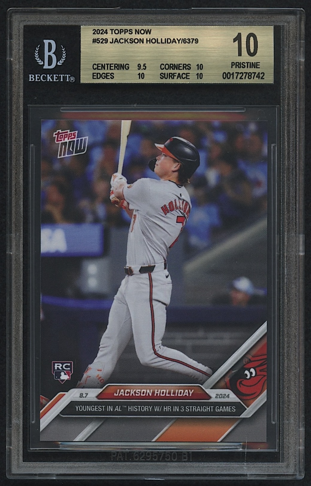Jackson Holliday 2024 Topps Now #529 RC (BGS 10) at PristineAuction.com Jackson Holliday 2024 Topps Now #529 RC (BGS 10) at PristineAuction.com