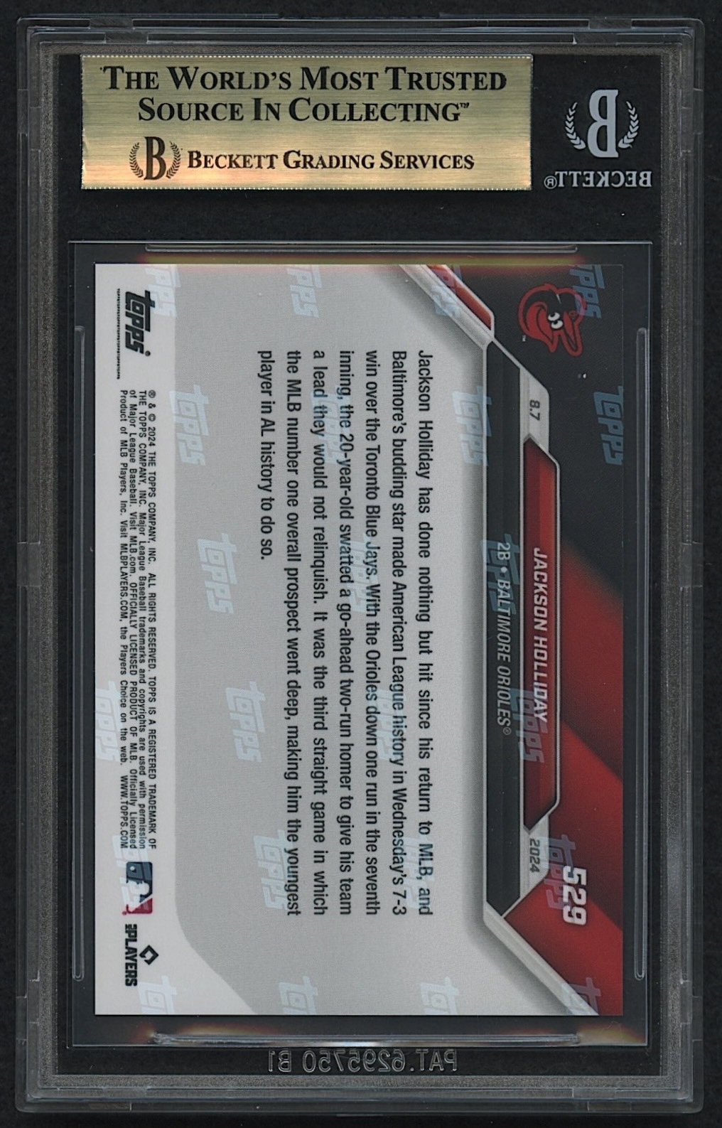 Jackson Holliday 2024 Topps Now #529 RC (BGS 10) at PristineAuction.com Jackson Holliday 2024 Topps Now #529 RC (BGS 10) at PristineAuction.com