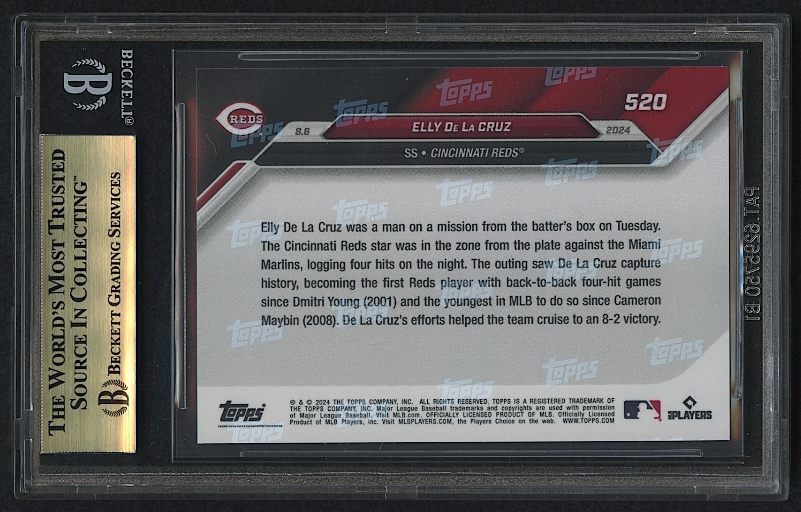 Elly De La Cruz 2024 Topps Now #520 RC (BGS 10) at PristineAuction.com Elly De La Cruz 2024 Topps Now #520 RC (BGS 10) at PristineAuction.com