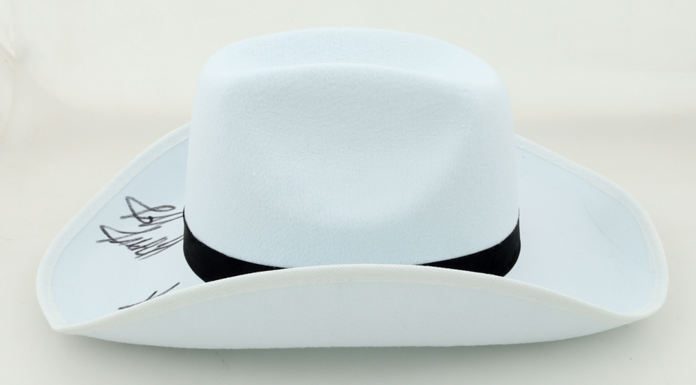 Jeff Jarrett & Karen Jarrett Signed Cowboy Hat (JSA) at PristineAuction.com Jeff Jarrett & Karen Jarrett Signed Cowboy Hat (JSA) at PristineAuction.com