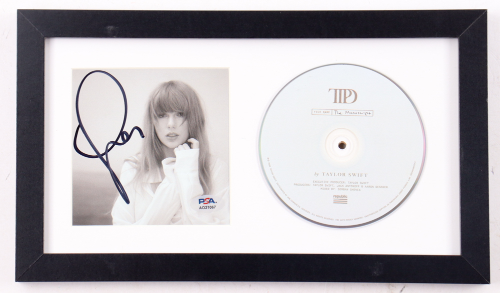 Taylor Swift Signed Custom Framed "The Tortured Poets Department" CD Album Insert Display With Disc (PSA) at PristineAuction.com Taylor Swift Signed Custom Framed "The Tortured Poets Department" CD Album Insert Display With Disc (PSA) at PristineAuction.com