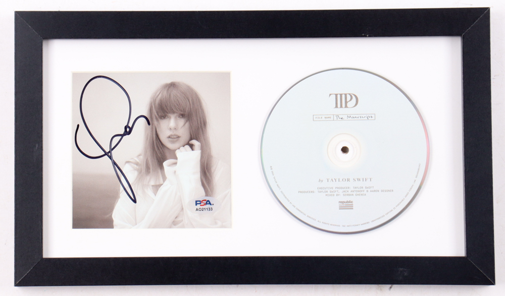 Taylor Swift Signed Custom Framed "The Tortured Poets Department" CD Album Insert Display With Disc (PSA) at PristineAuction.com Taylor Swift Signed Custom Framed "The Tortured Poets Department" CD Album Insert Display With Disc (PSA) at PristineAuction.com
