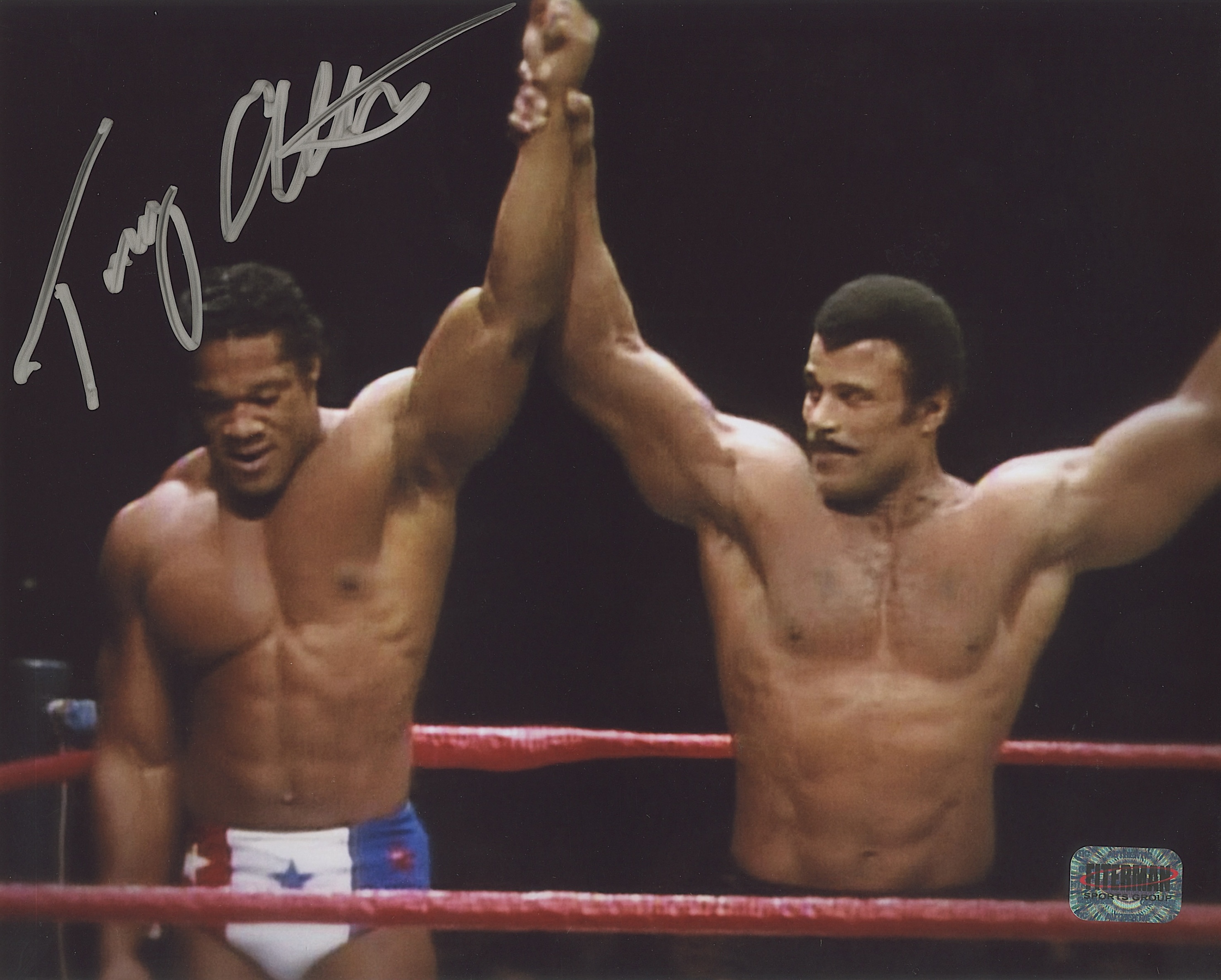 Tony Atlas Signed WWE 8x10 Photo (Fiterman Hologram) at PristineAuction.com Tony Atlas Signed WWE 8x10 Photo (Fiterman Hologram) at PristineAuction.com