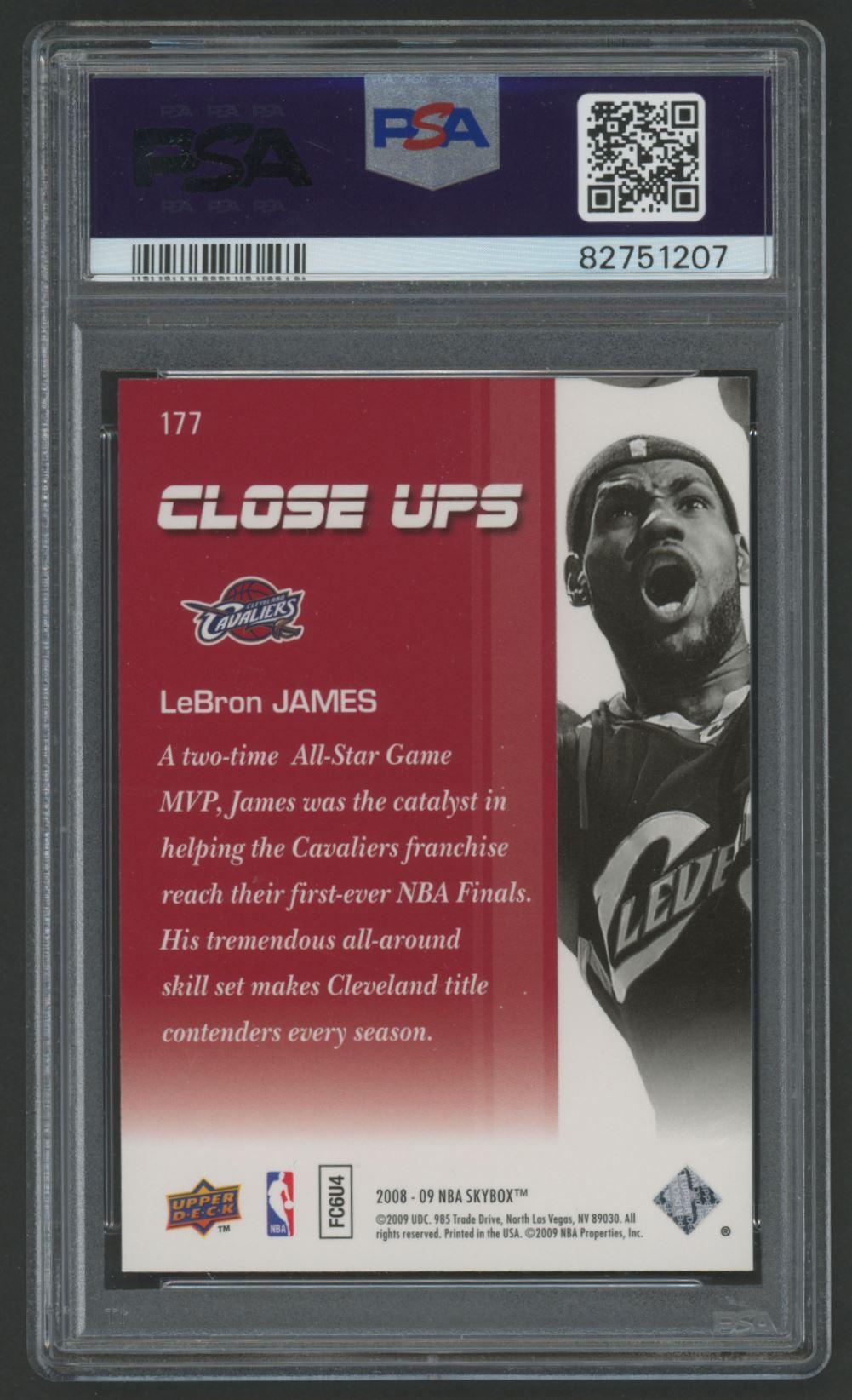 LeBron James 2008-09 SkyBox CU #177 (PSA 10) at PristineAuction.com LeBron James 2008-09 SkyBox CU #177 (PSA 10) at PristineAuction.com