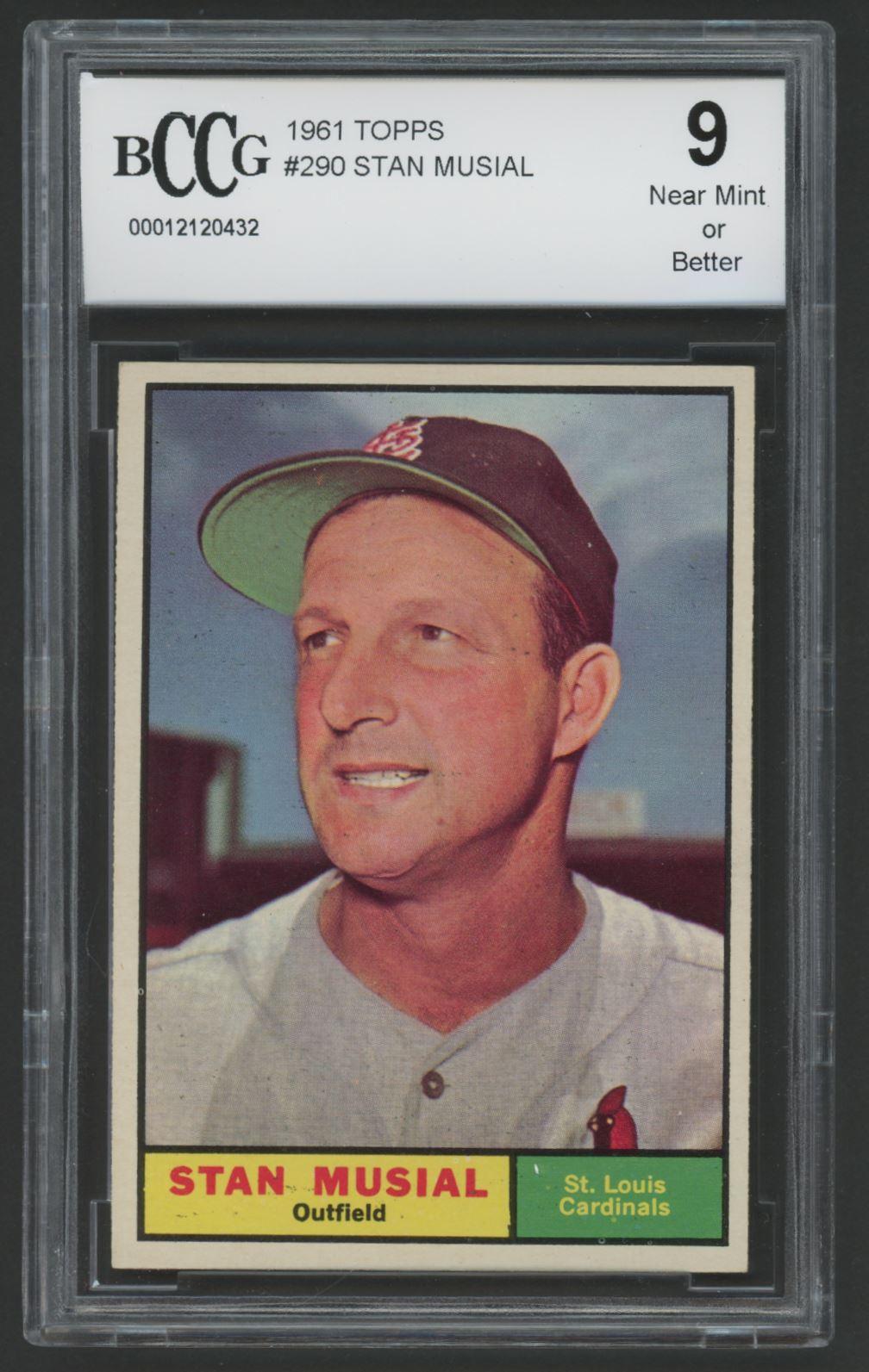 Stan Musial 1961 Topps #290 (BCCG 9) at PristineAuction.com Stan Musial 1961 Topps #290 (BCCG 9) at PristineAuction.com