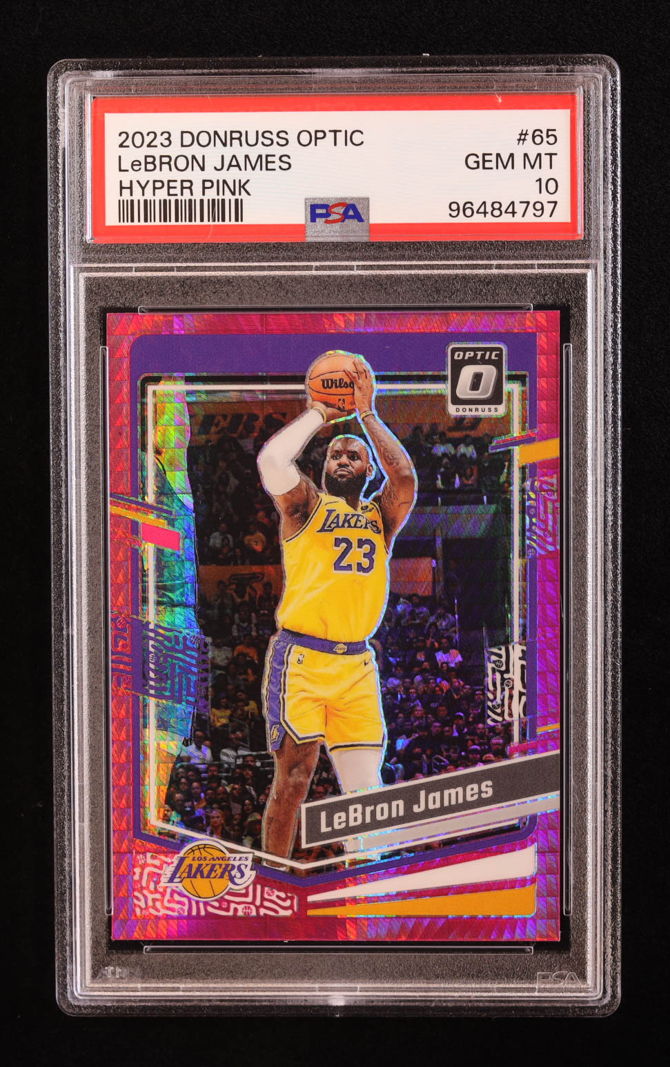 LeBron James 2023-24 Donruss Optic Hyper Pink #65 (PSA 10) at PristineAuction.com LeBron James 2023-24 Donruss Optic Hyper Pink #65 (PSA 10) at PristineAuction.com