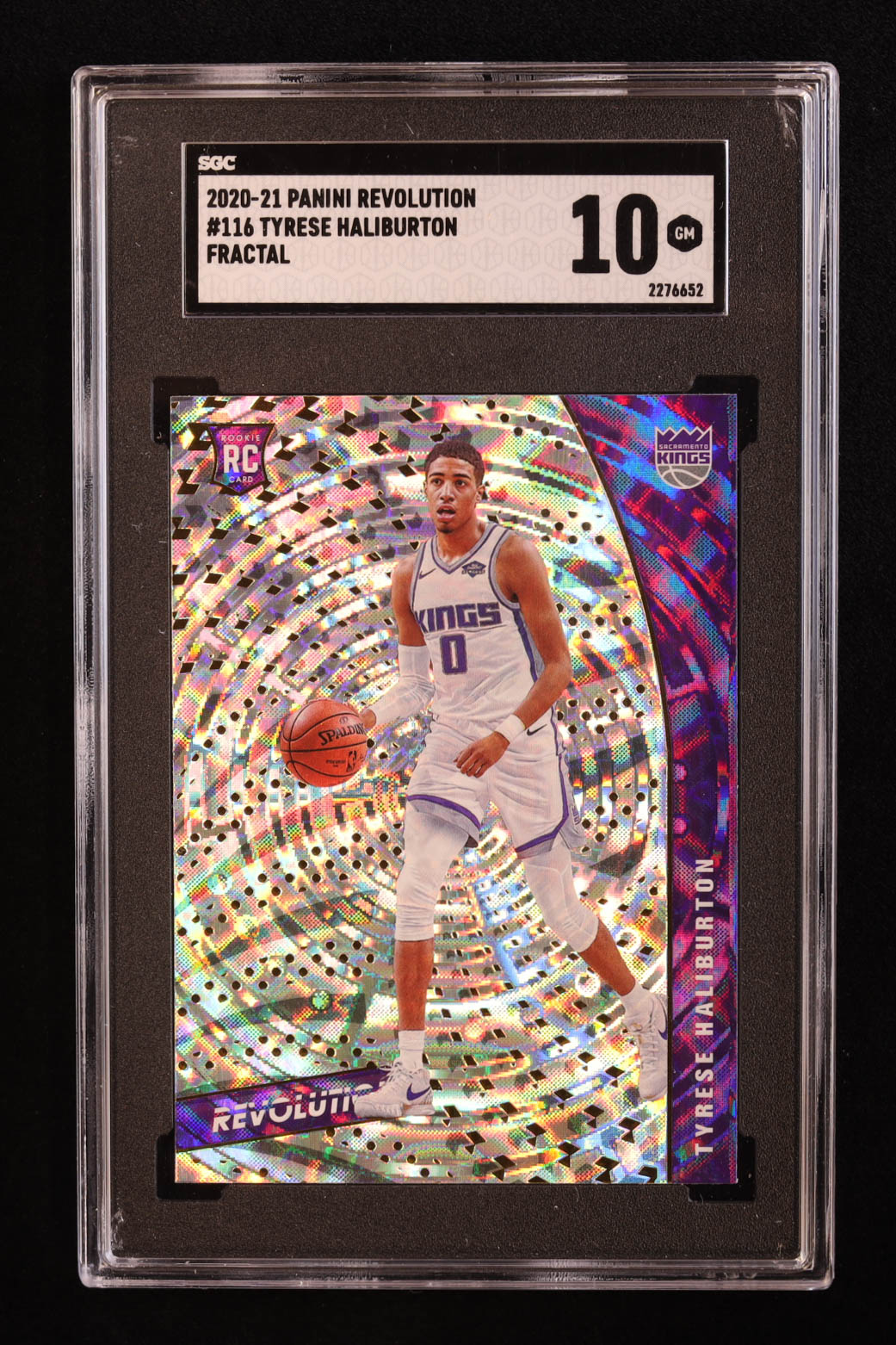 Tyrese Haliburton 2020-21 Panini Revolution Fractal #116 RC (SGC 10) at PristineAuction.com Tyrese Haliburton 2020-21 Panini Revolution Fractal #116 RC (SGC 10) at PristineAuction.com