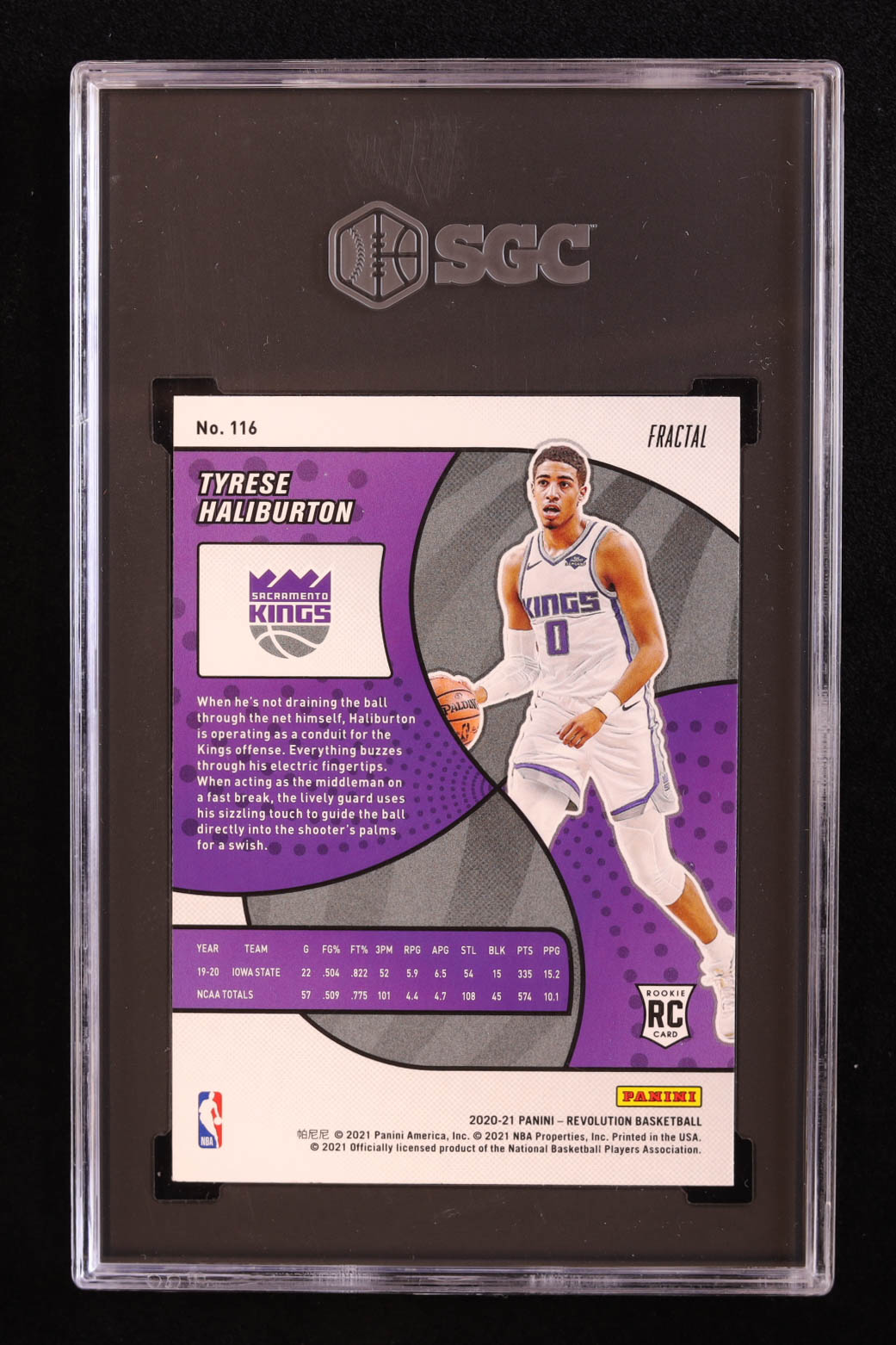 Tyrese Haliburton 2020-21 Panini Revolution Fractal #116 RC (SGC 10) at PristineAuction.com Tyrese Haliburton 2020-21 Panini Revolution Fractal #116 RC (SGC 10) at PristineAuction.com