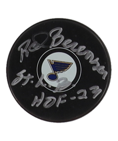 Red Berenson Signed Blues Logo Hockey Puck Inscribed "St. L. B. HOF-23" (JSA) at PristineAuction.com Red Berenson Signed Blues Logo Hockey Puck Inscribed "St. L. B. HOF-23" (JSA) at PristineAuction.com