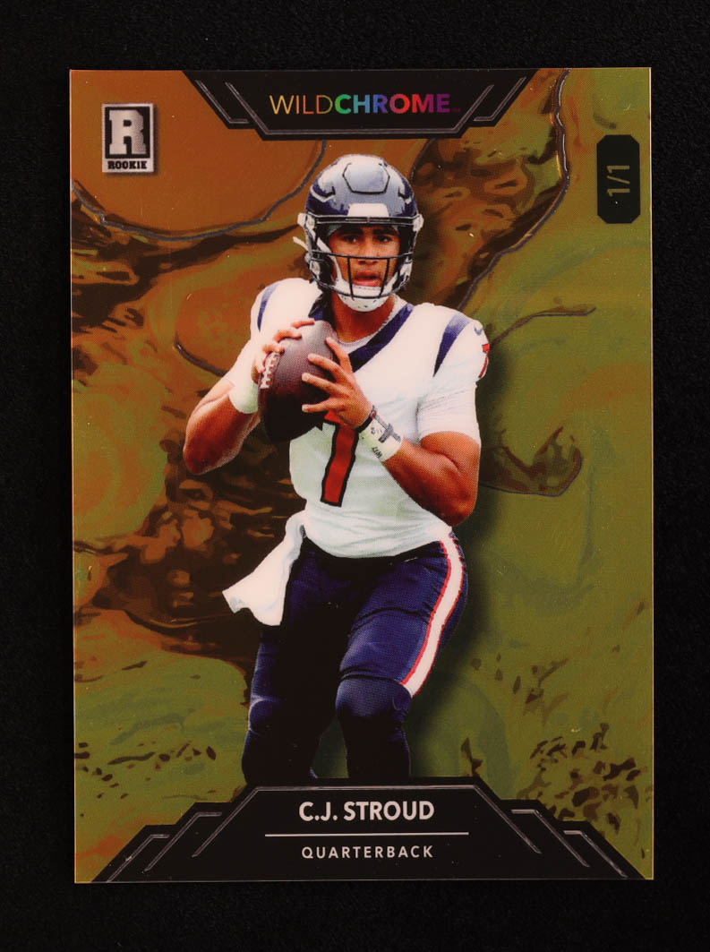 CJ Stroud 2023 Wild Card Wild Chrome Gold #PR RC #1/1 at PristineAuction.com CJ Stroud 2023 Wild Card Wild Chrome Gold #PR RC #1/1 at PristineAuction.com