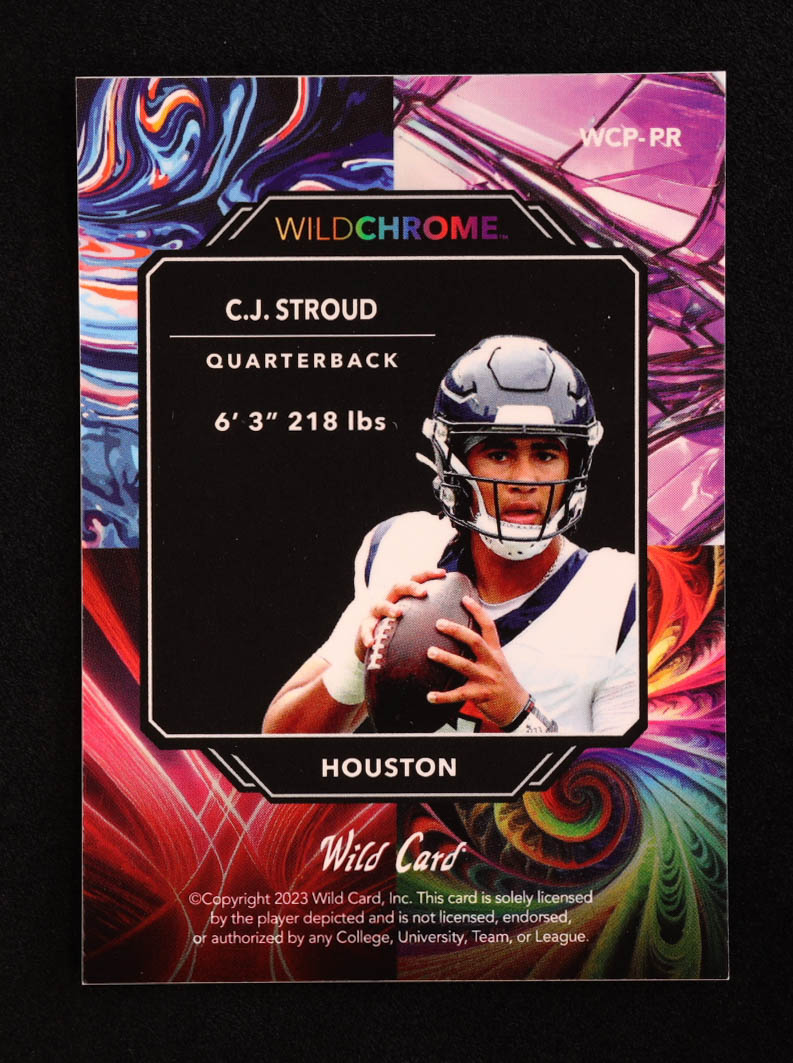CJ Stroud 2023 Wild Card Wild Chrome Gold #PR RC #1/1 at PristineAuction.com CJ Stroud 2023 Wild Card Wild Chrome Gold #PR RC #1/1 at PristineAuction.com