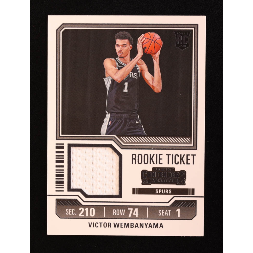 Victor Wembanyama 2023-24 Panini Contenders Rookie Ticket Swatches #6 RC at PristineAuction.com Victor Wembanyama 2023-24 Panini Contenders Rookie Ticket Swatches #6 RC at PristineAuction.com