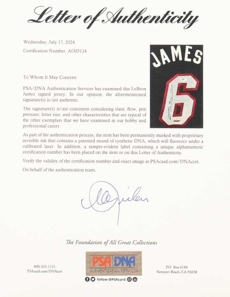 LeBron James Signed 2010-11 Heat Authentic Adidas Pro-Cut Jersey (UDA, PSA & JSA) at PristineAuction.com LeBron James Signed 2010-11 Heat Authentic Adidas Pro-Cut Jersey (UDA, PSA & JSA) at PristineAuction.com