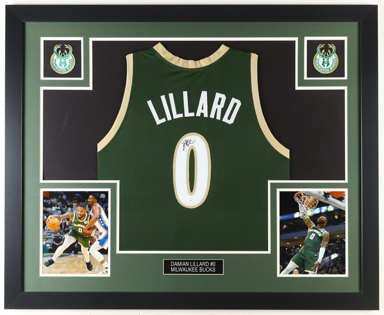 Damian Lillard Signed Custom Framed Jersey Display (JSA