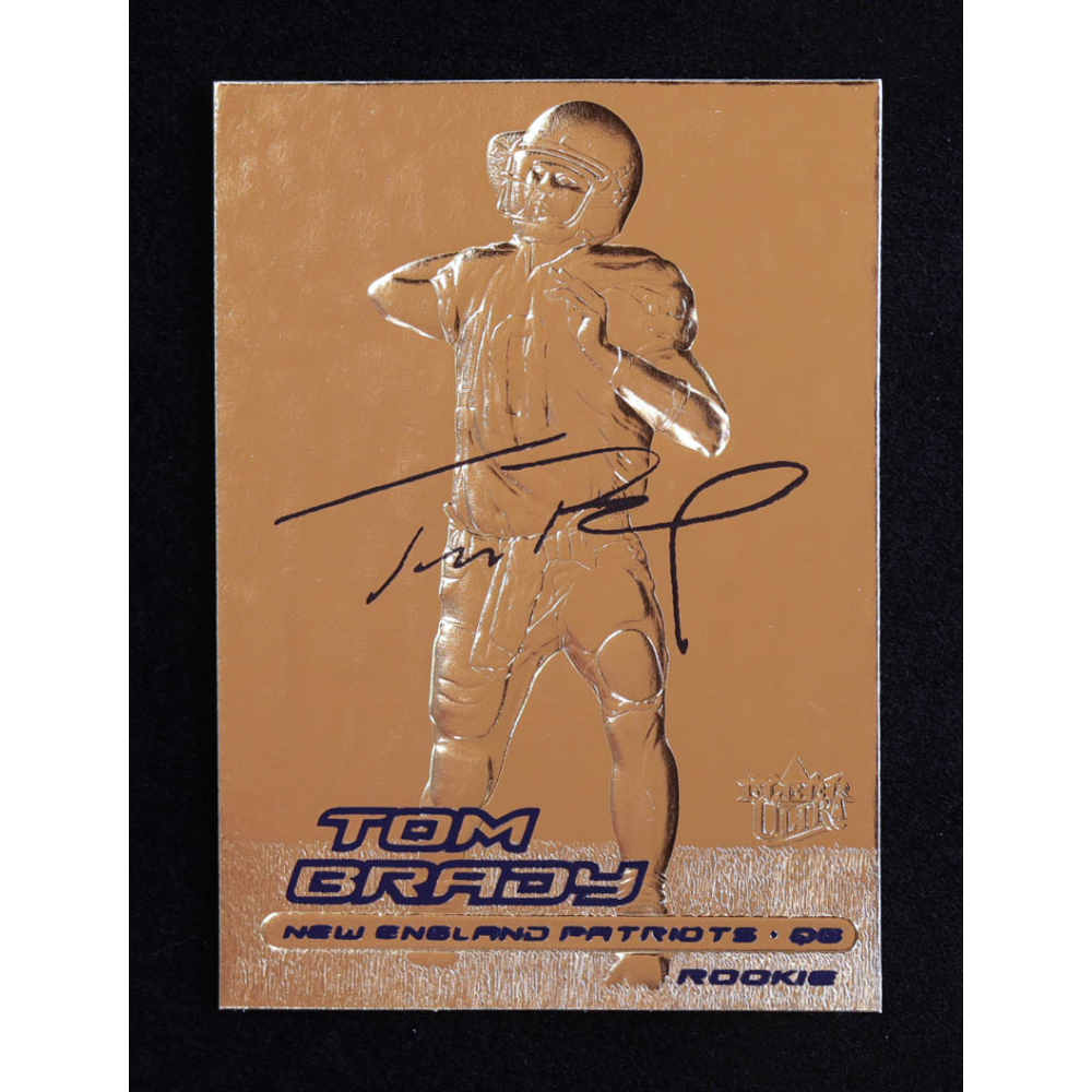 Tom Brady 2000 Fleer Ultra 23Kt Gold Blue Metallic Signature Series RC at PristineAuction.com