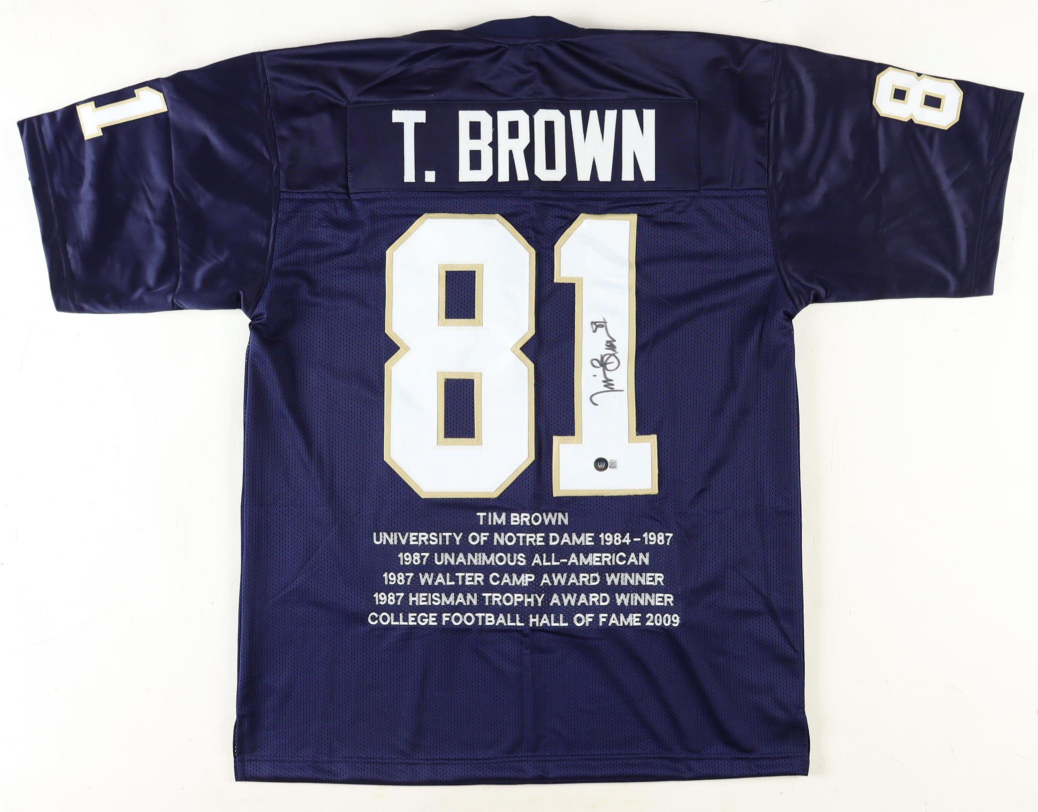 Tim Brown Signed Career Highlight Stat Jersey (Beckett) at PristineAuction.com Tim Brown Signed Career Highlight Stat Jersey (Beckett) at PristineAuction.com