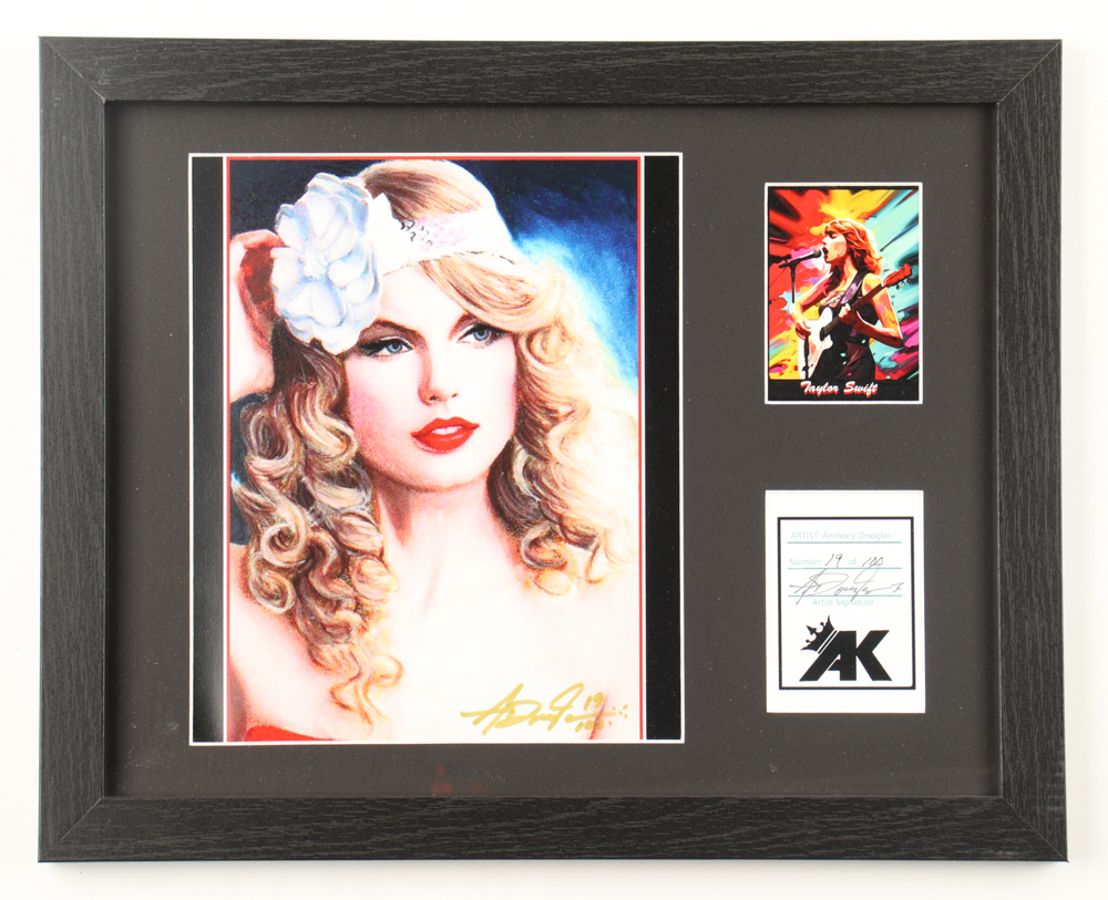 "Taylor Swift" LE Custom Framed Lithograph Print Display By Anthony Douglas (PA) at PristineAuction.com "Taylor Swift" LE Custom Framed Lithograph Print Display By Anthony Douglas (PA) at PristineAuction.com
