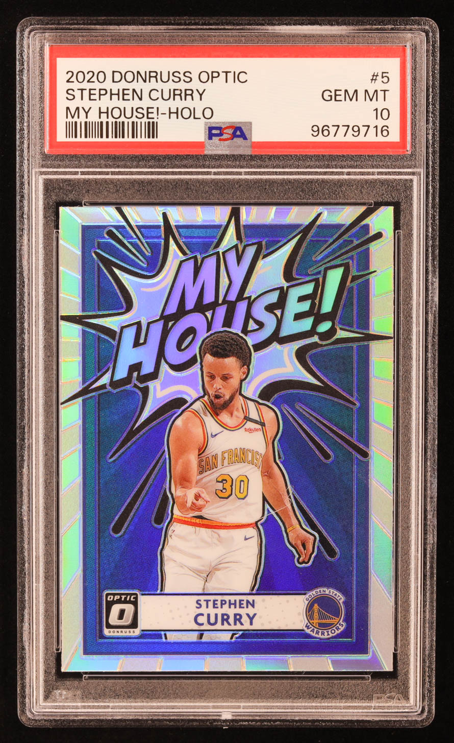 Stephen Curry 2020-21 Donruss Optic My House Holo #5 (PSA 10) at PristineAuction.com Stephen Curry 2020-21 Donruss Optic My House Holo #5 (PSA 10) at PristineAuction.com