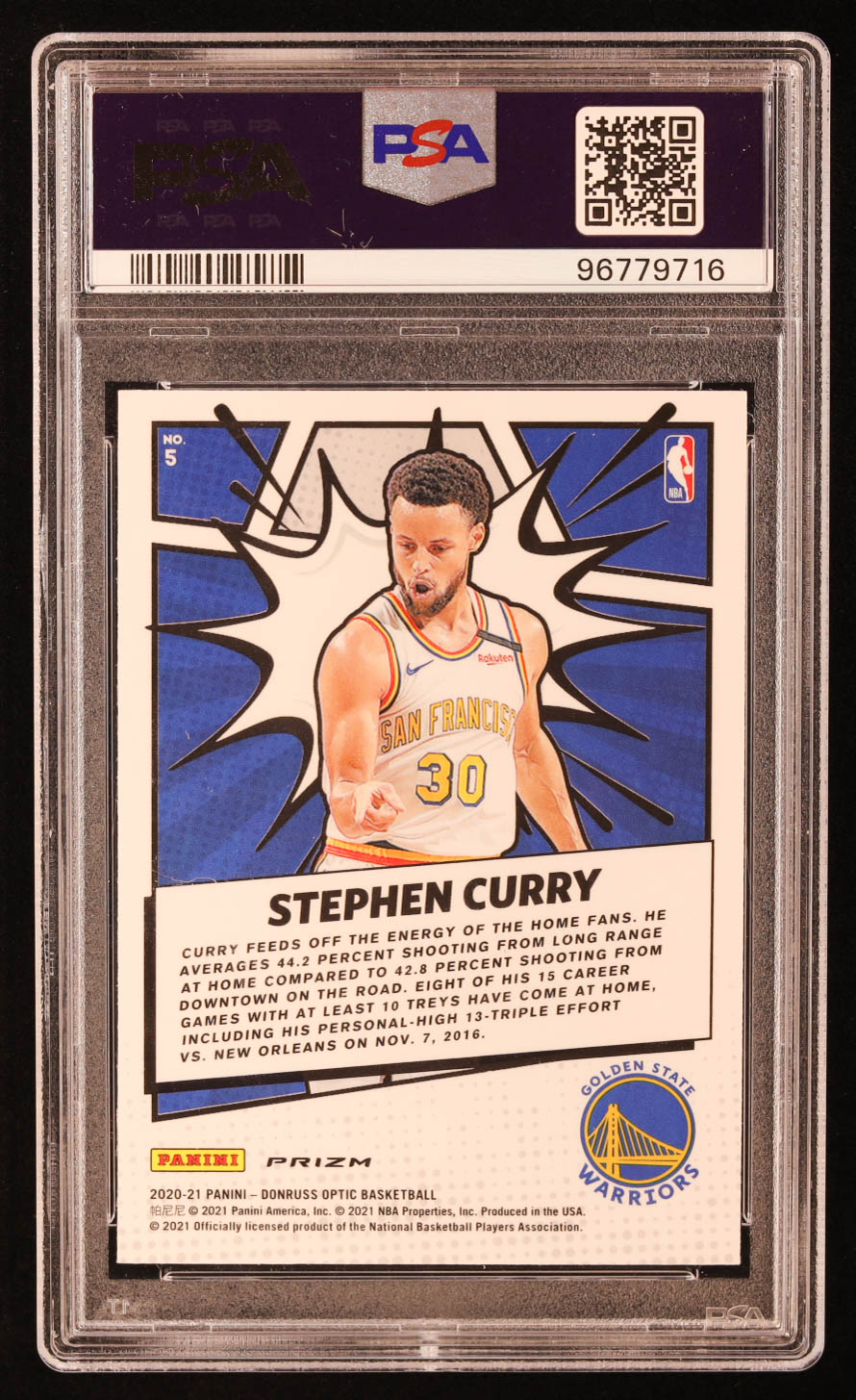 Stephen Curry 2020-21 Donruss Optic My House Holo #5 (PSA 10) at PristineAuction.com Stephen Curry 2020-21 Donruss Optic My House Holo #5 (PSA 10) at PristineAuction.com