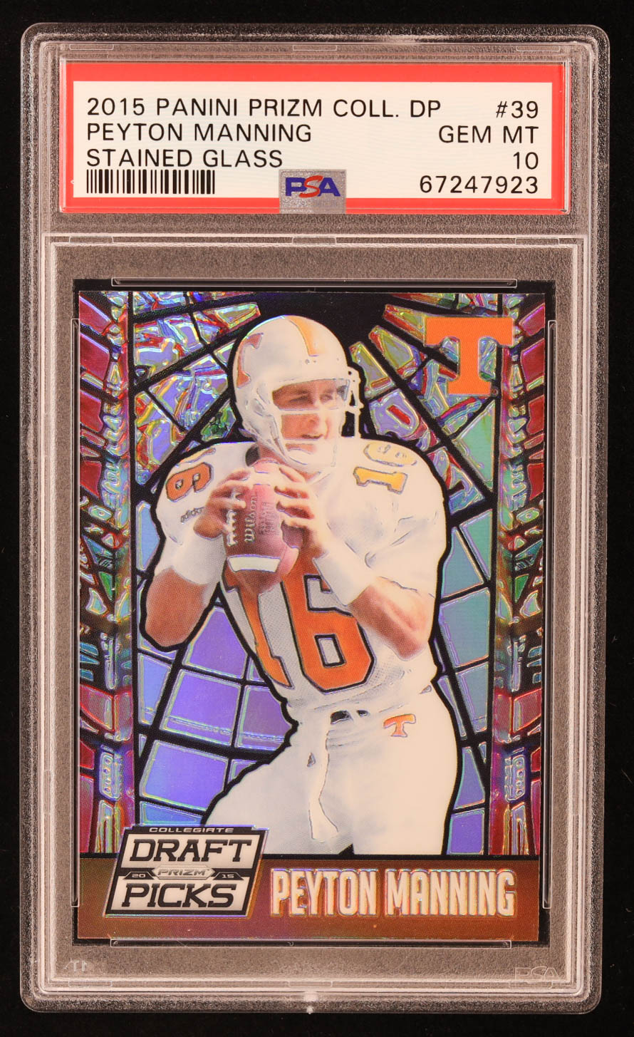 Peyton Manning 2015 Panini Prizm Draft Picks Stained Glass #39 (PSA 10) at PristineAuction.com Peyton Manning 2015 Panini Prizm Draft Picks Stained Glass #39 (PSA 10) at PristineAuction.com